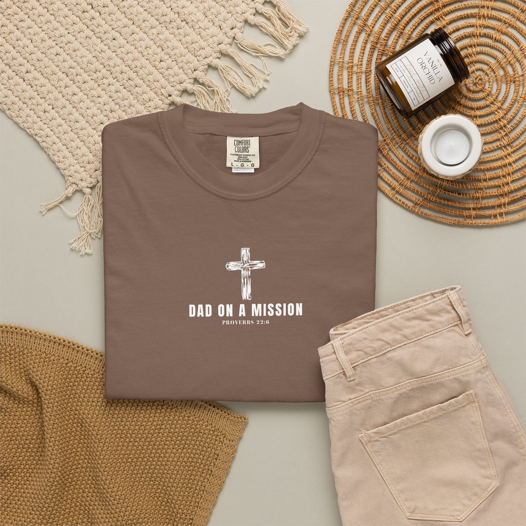Dad on a Mission T-Shirt — Christian Cross Faith Tee for Fathers, Father’s Day Gift