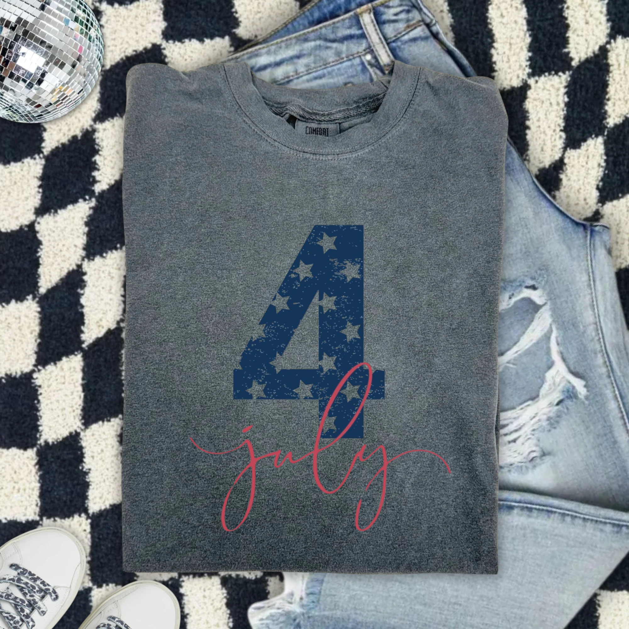 4th of July Stars Patriotic T-Shirt — Americana Flag Number Tee