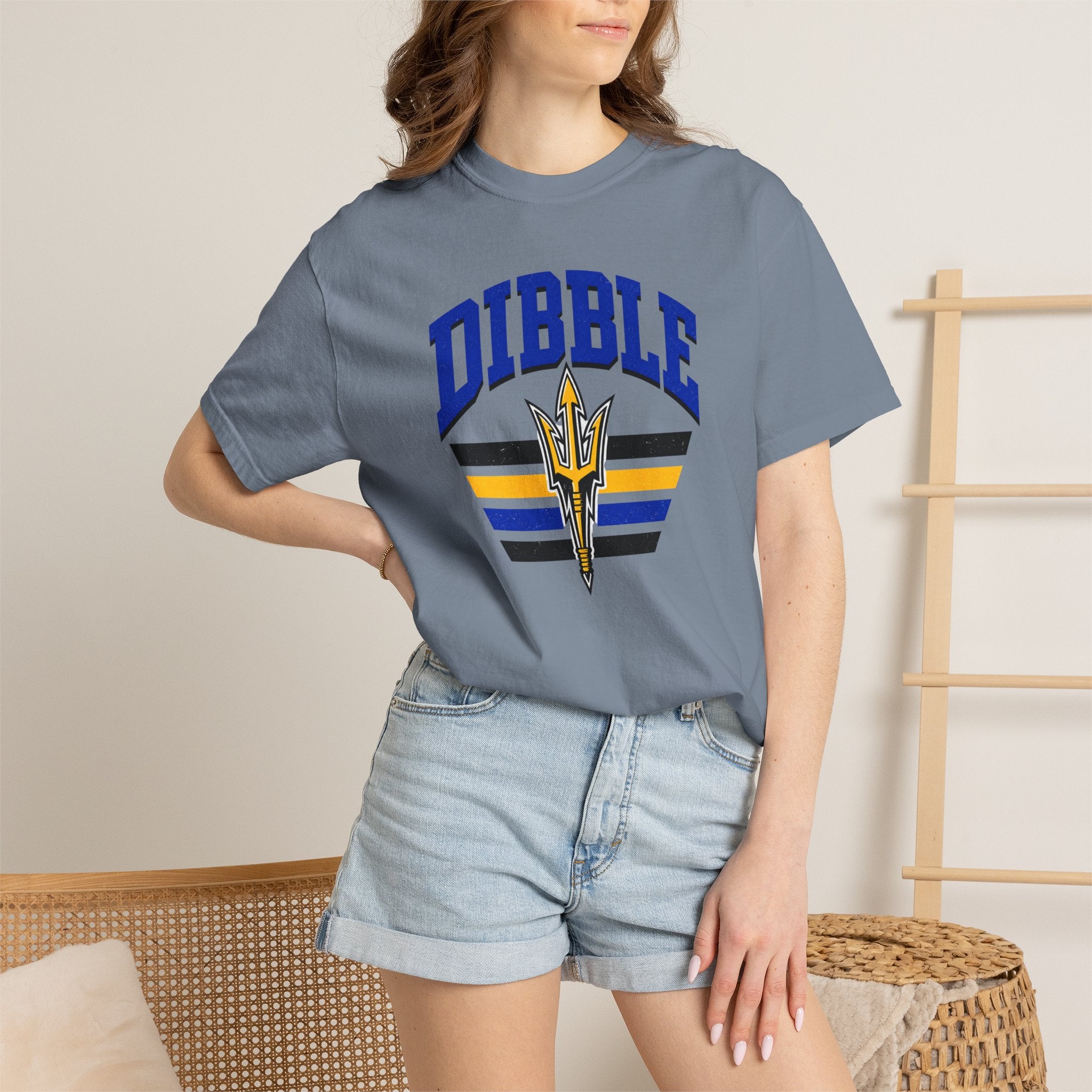 Dibble Retro Trident T‑Shirt — Athletic Vintage Stripe Tee