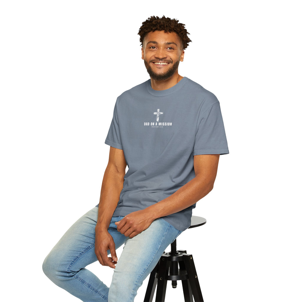Dad on a Mission T-Shirt — Christian Cross Faith Tee for Fathers, Father’s Day Gift
