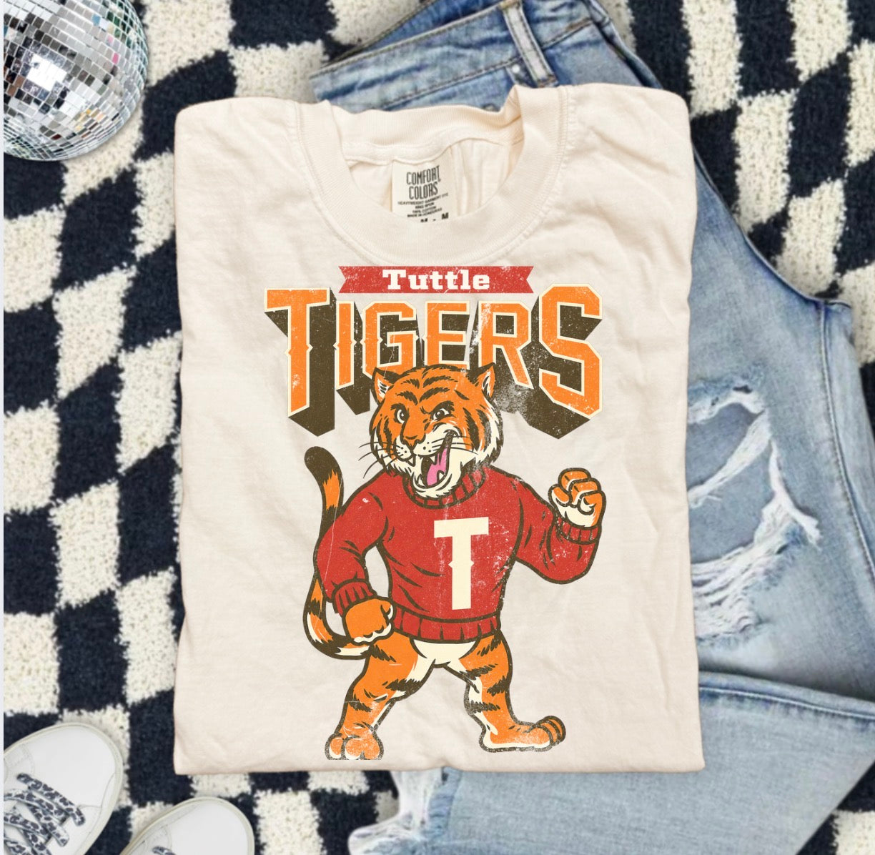 Tuttie Tigers Vintage Mascot T-Shirt