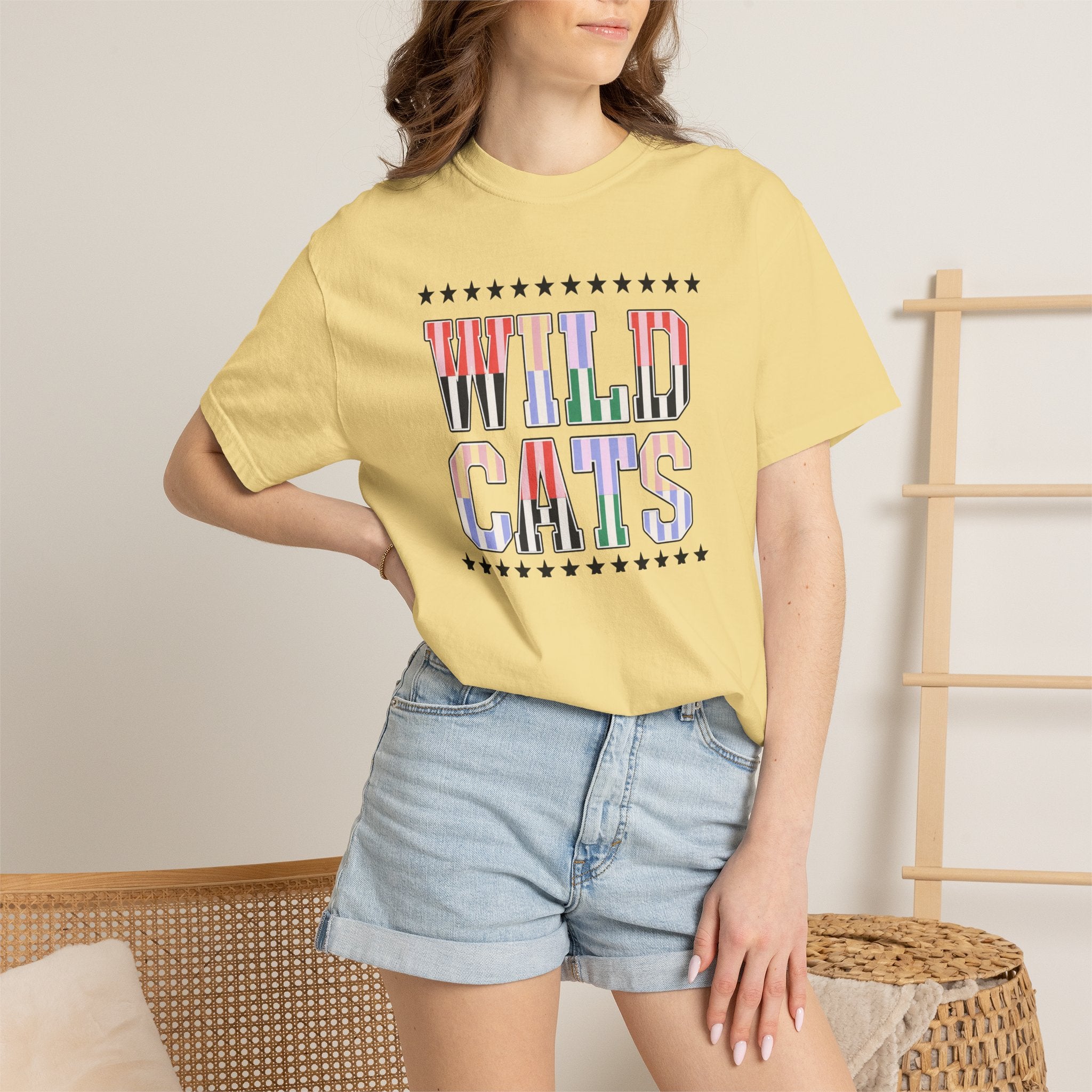 Wild Cats Graphic T-Shirt — Colorful Retro Lettering Tee