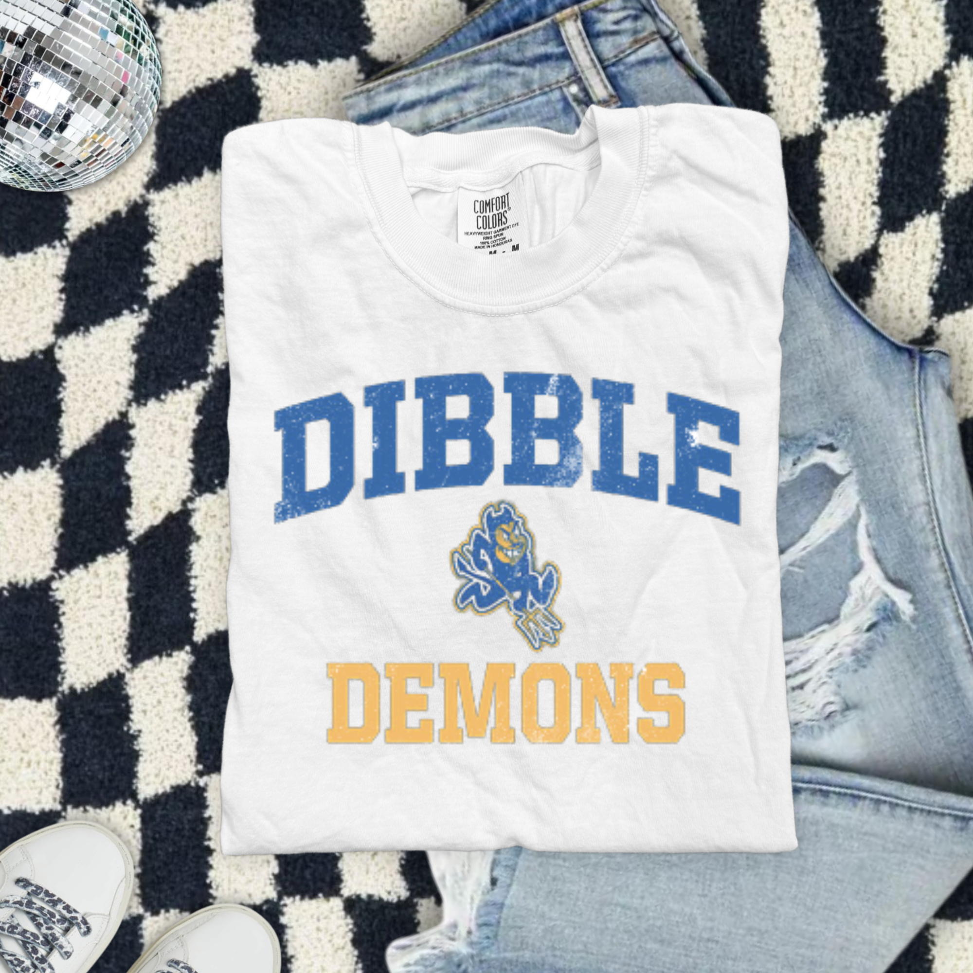 Dibble Demons Vintage-Style T-Shirt — School Mascot Tee