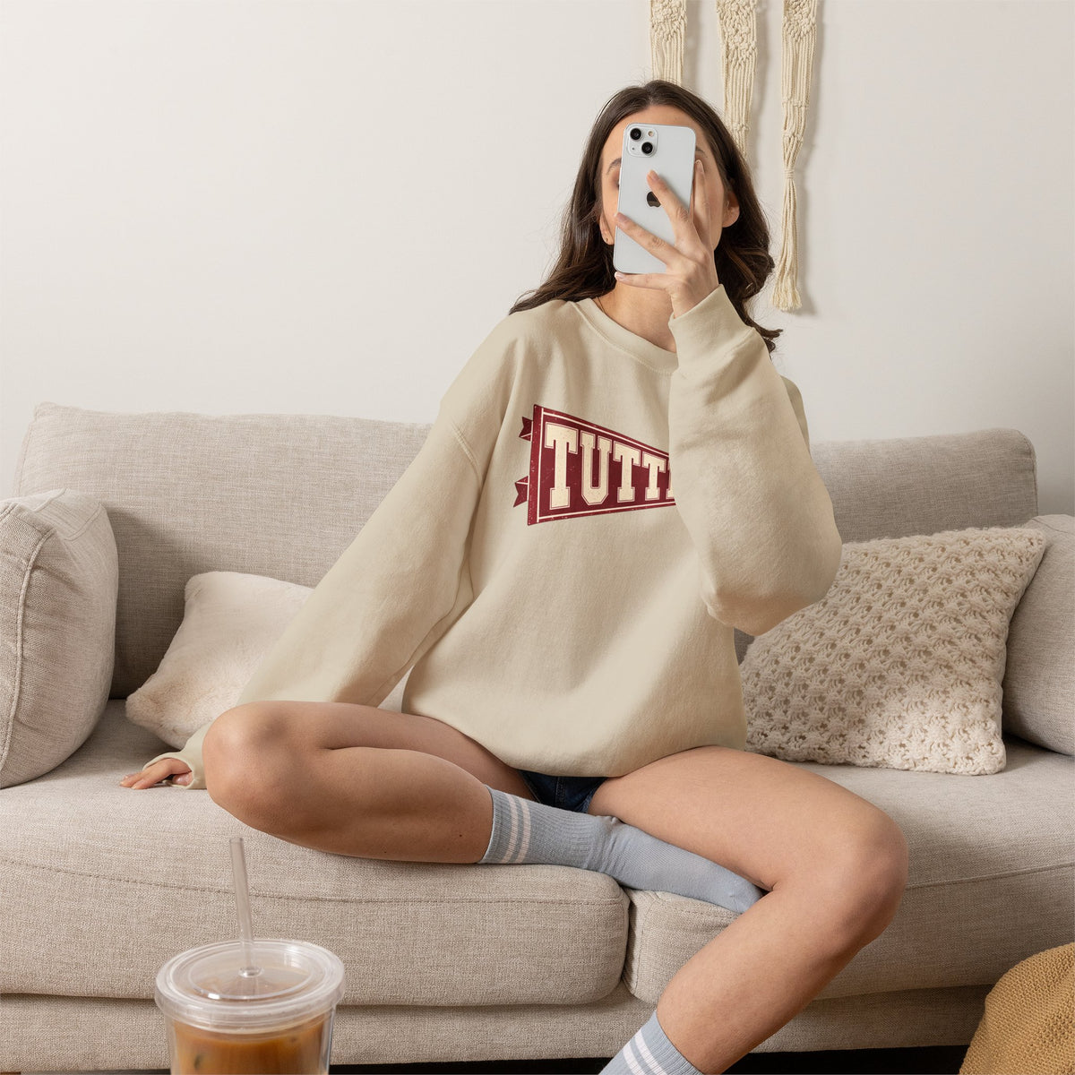 Tuttle Vintage Varsity Pennant Crewneck Sweatshirt