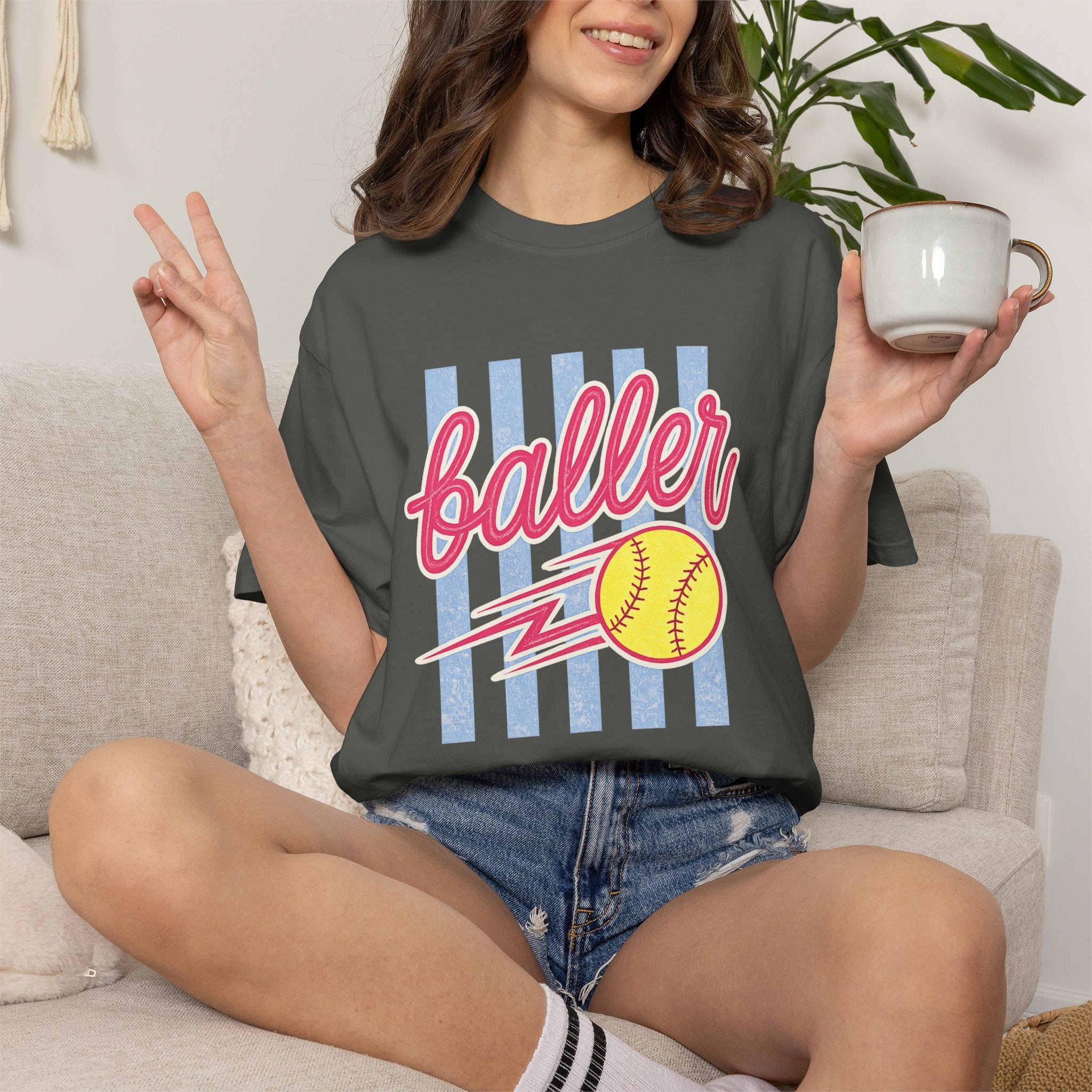 Retro Softball Babe Comfort Colors Tee – Neon Game Day Shirt