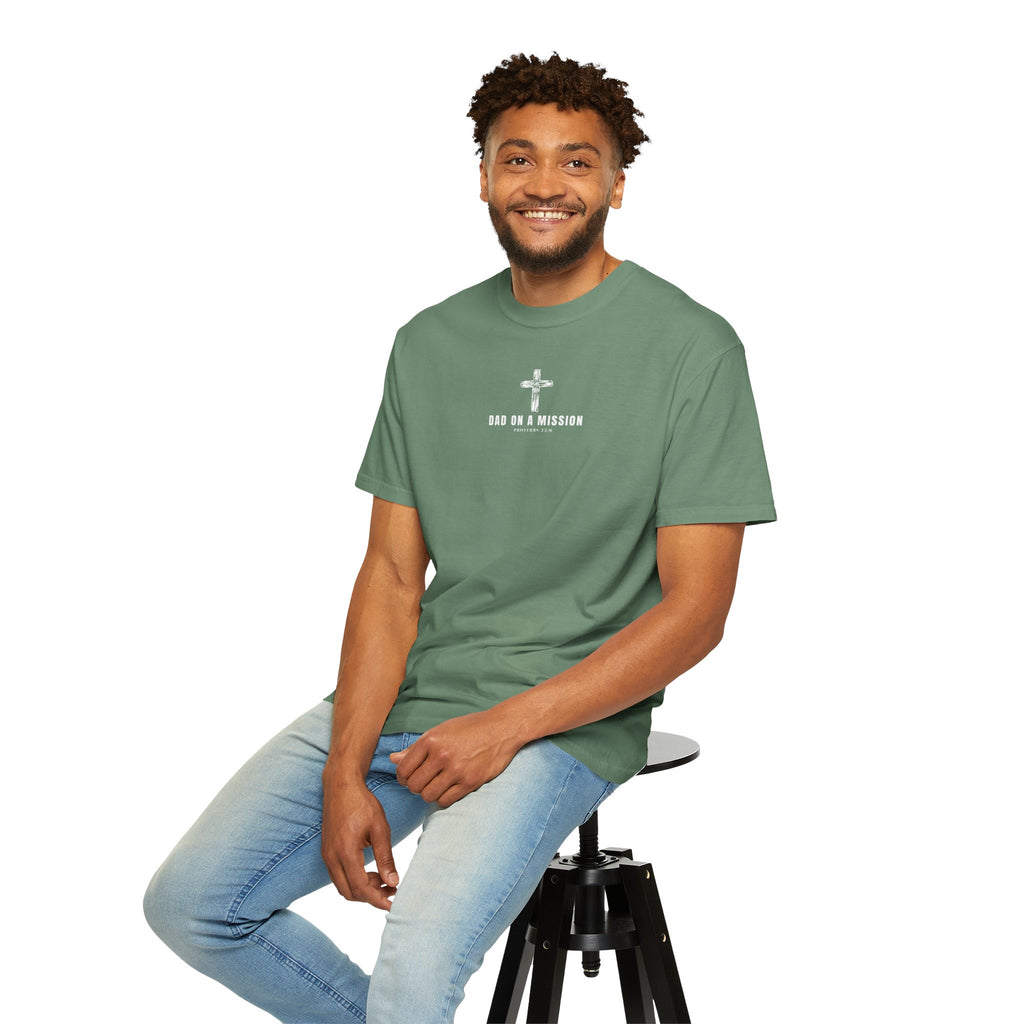 Dad on a Mission T-Shirt — Christian Cross Faith Tee for Fathers, Father’s Day Gift