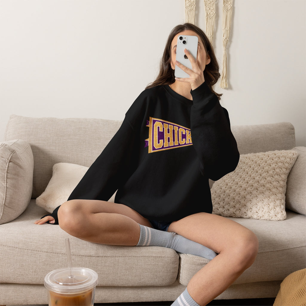 Chicks Vintage Pennant Crewneck Sweatshirt