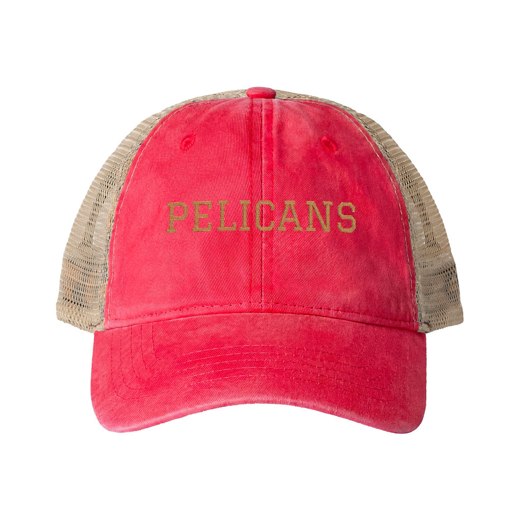 Pelicans Women's Embroidered Washed Mesh-Back Cap