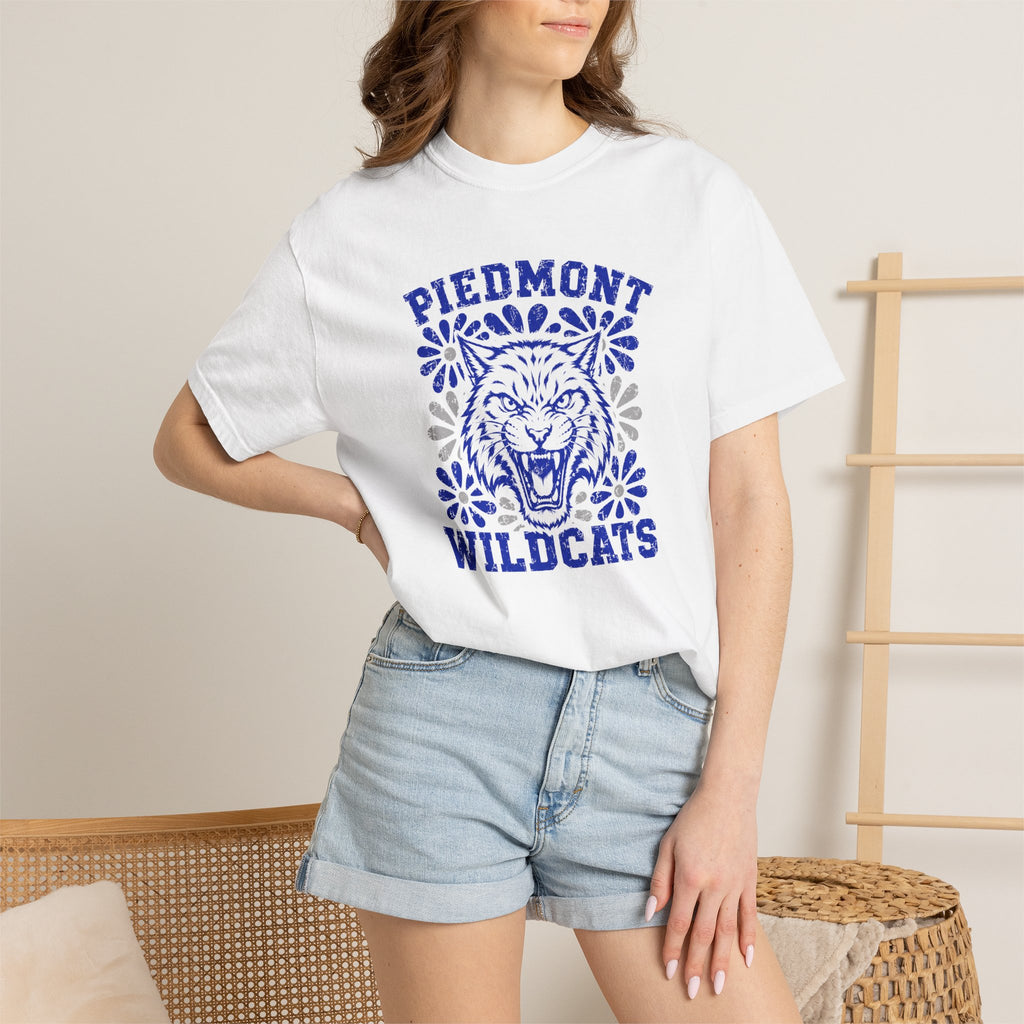 Piedmont Wildcats T-Shirt — Vintage Floral Tiger School Spirit Tee