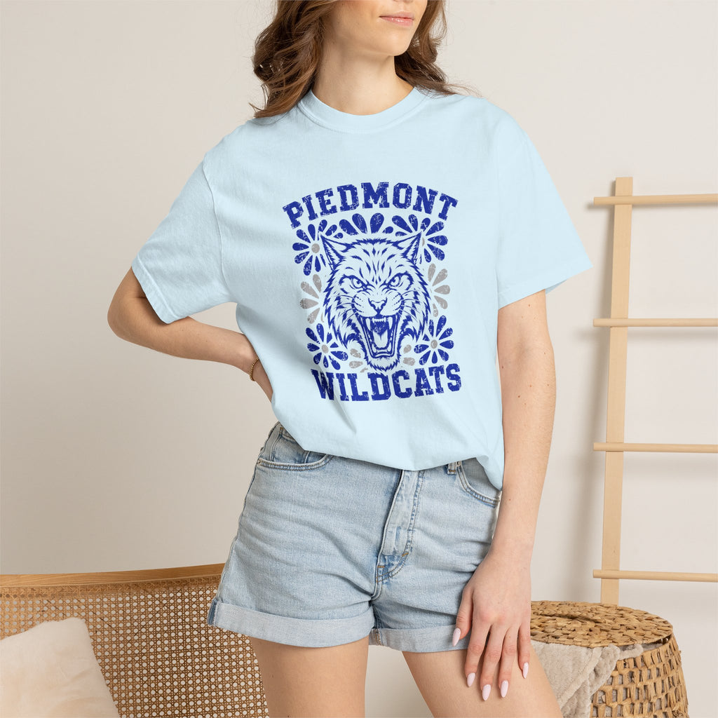 Piedmont Wildcats T-Shirt — Vintage Floral Tiger School Spirit Tee