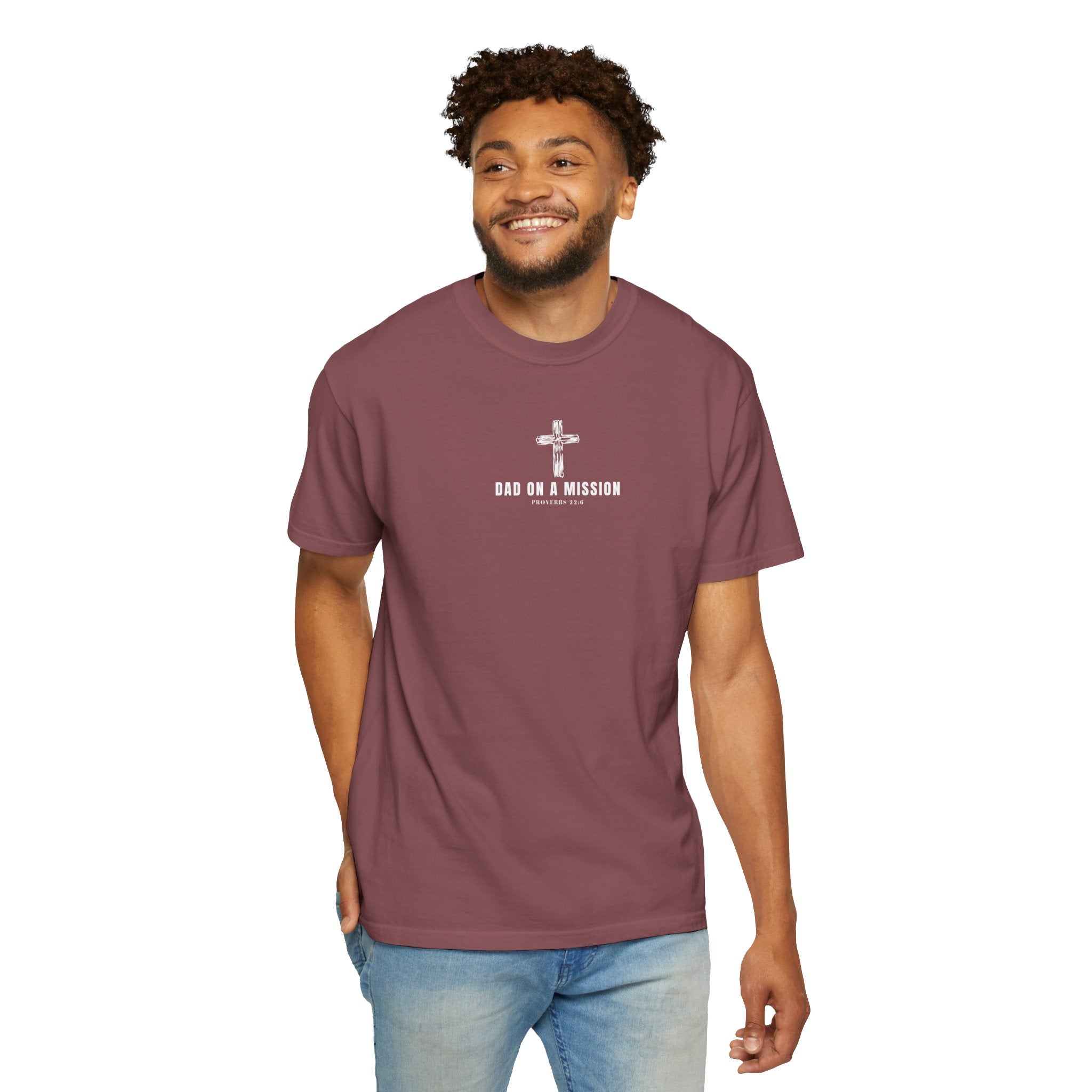 Dad on a Mission T-Shirt — Christian Cross Faith Tee for Fathers, Father’s Day Gift