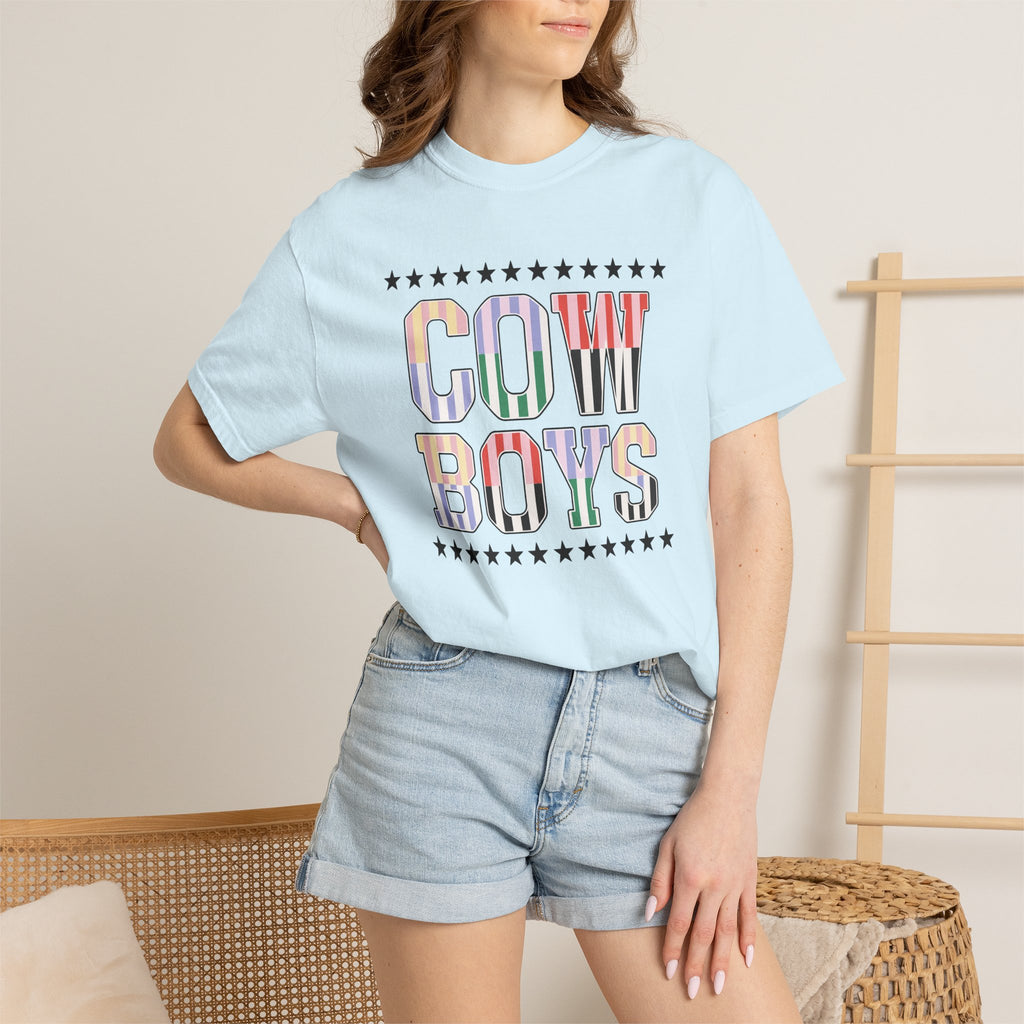 Cowboys Graphic T-Shirt — Vintage Western Stripe Design
