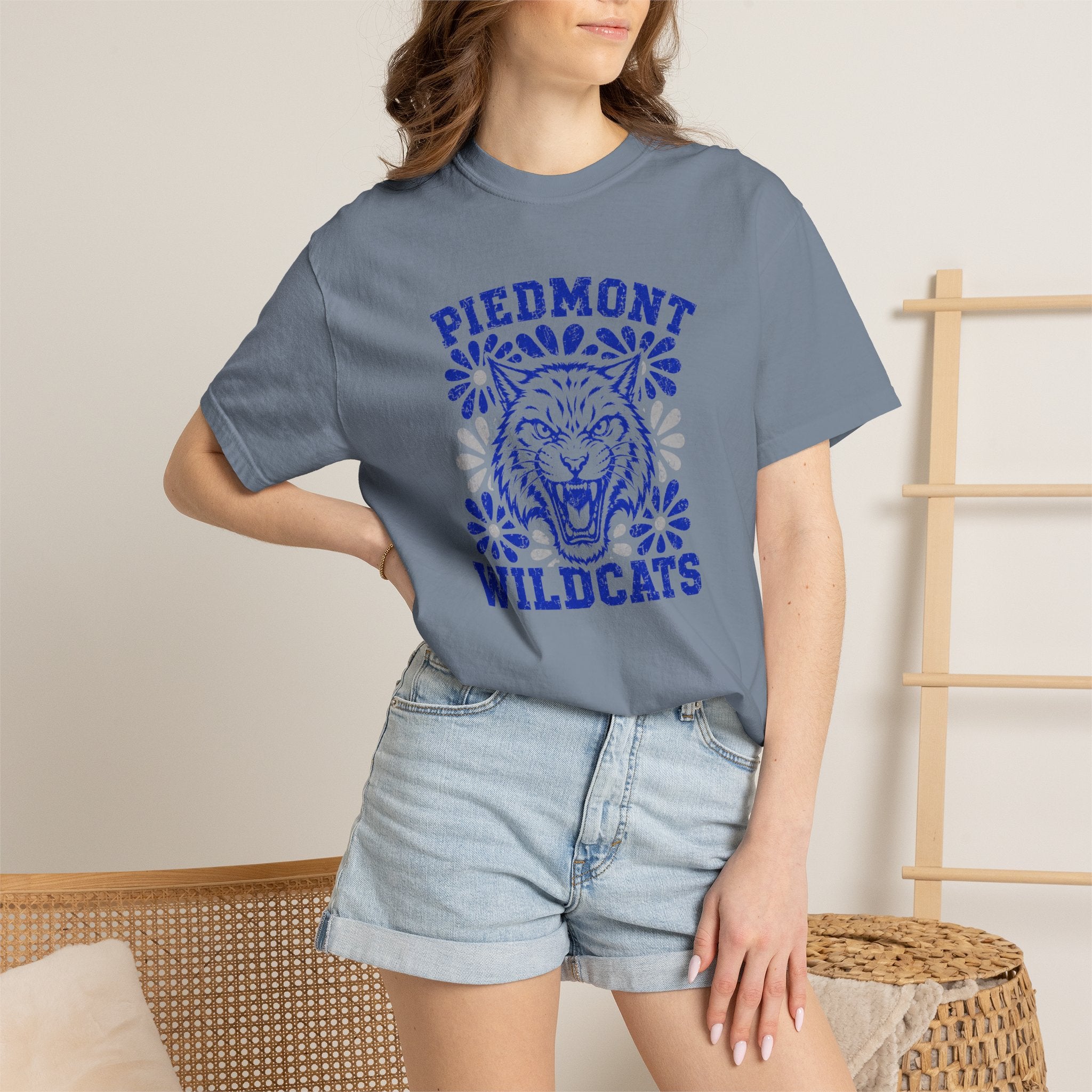 Piedmont Wildcats T-Shirt — Vintage Floral Tiger School Spirit Tee