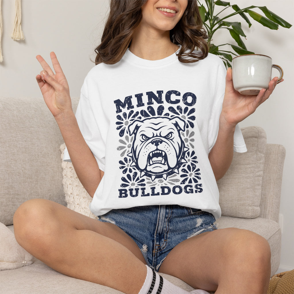 Minco Bulldogs T‑Shirt — Vintage Bulldog Mascot Tee