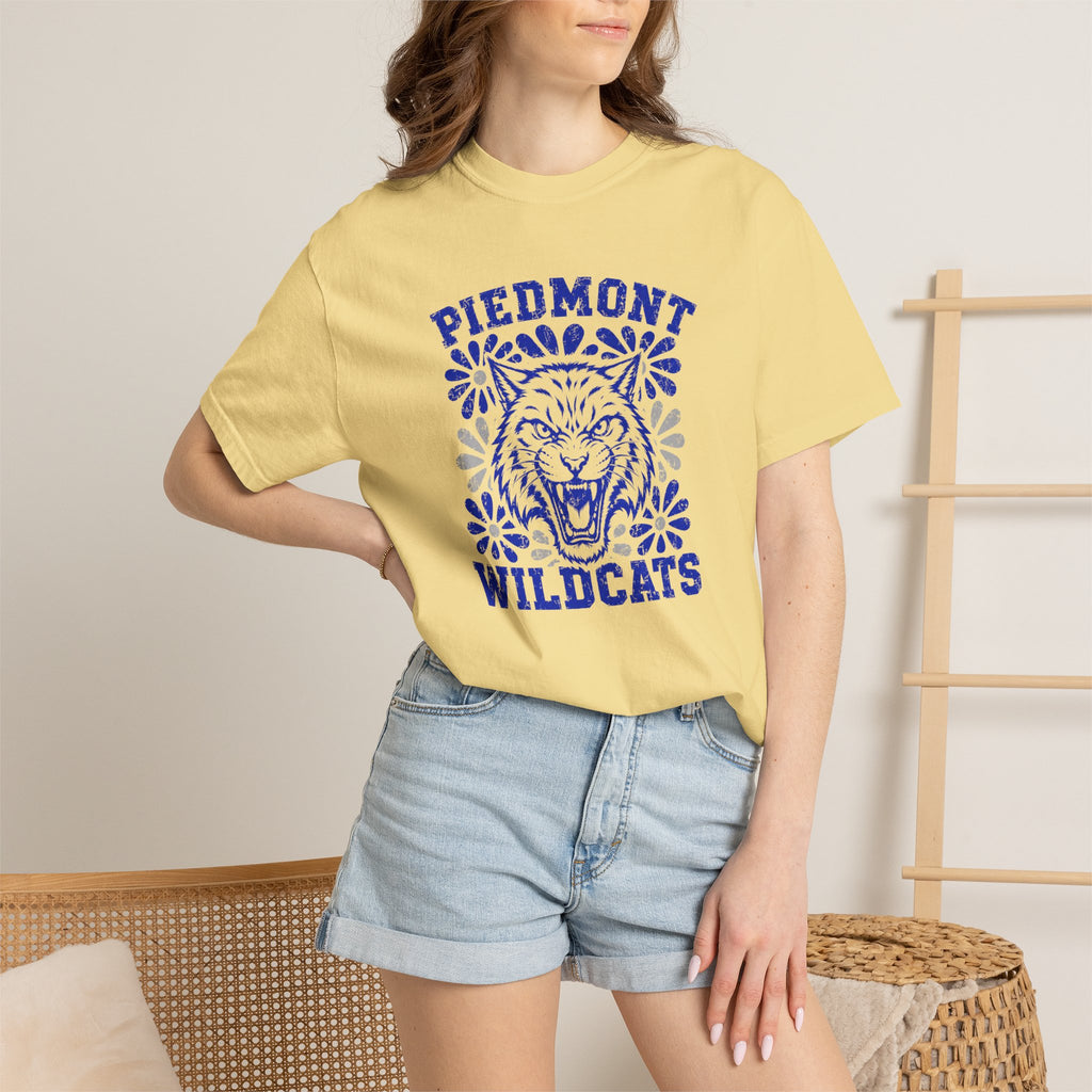 Piedmont Wildcats T-Shirt — Vintage Floral Tiger School Spirit Tee