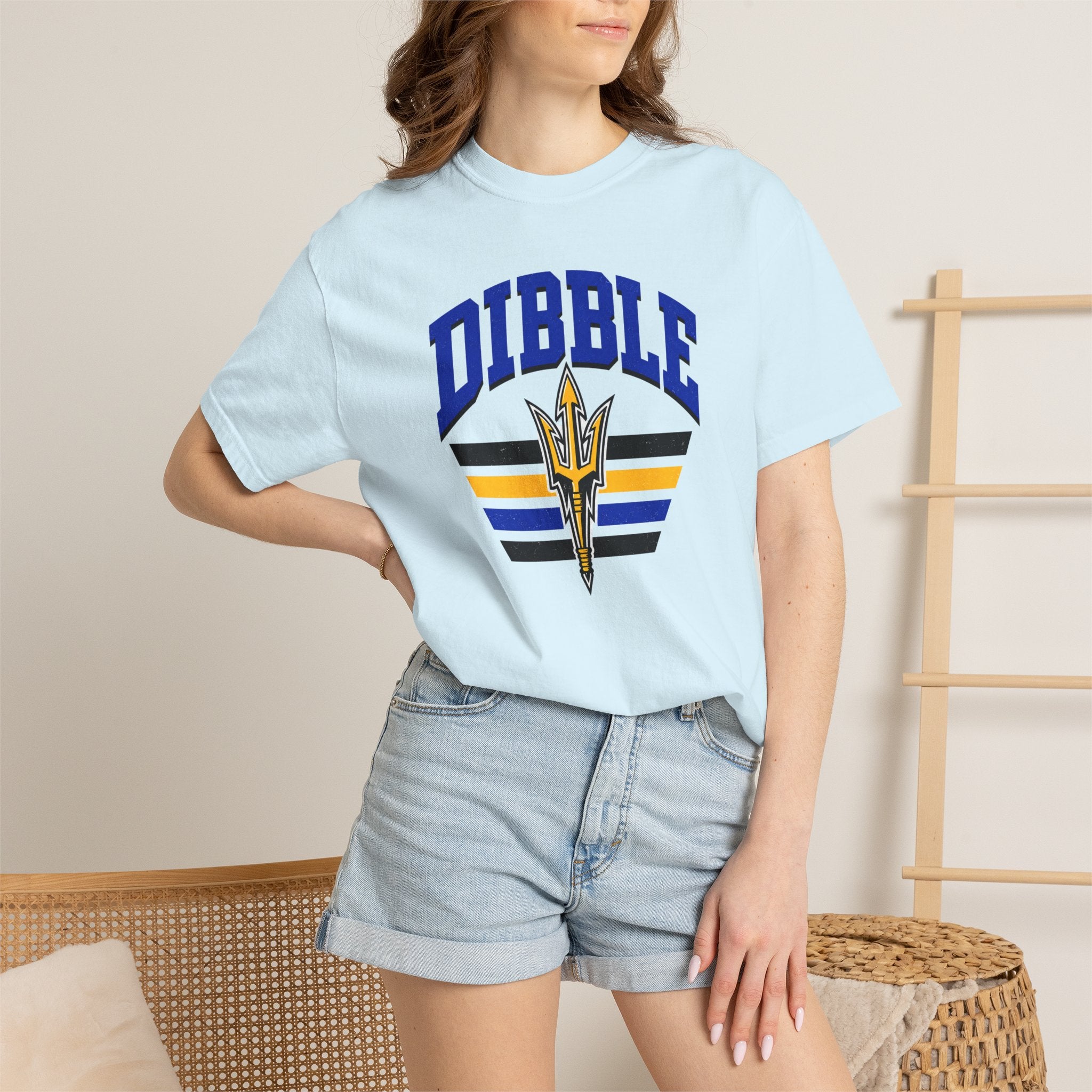 Dibble Retro Trident T‑Shirt — Athletic Vintage Stripe Tee