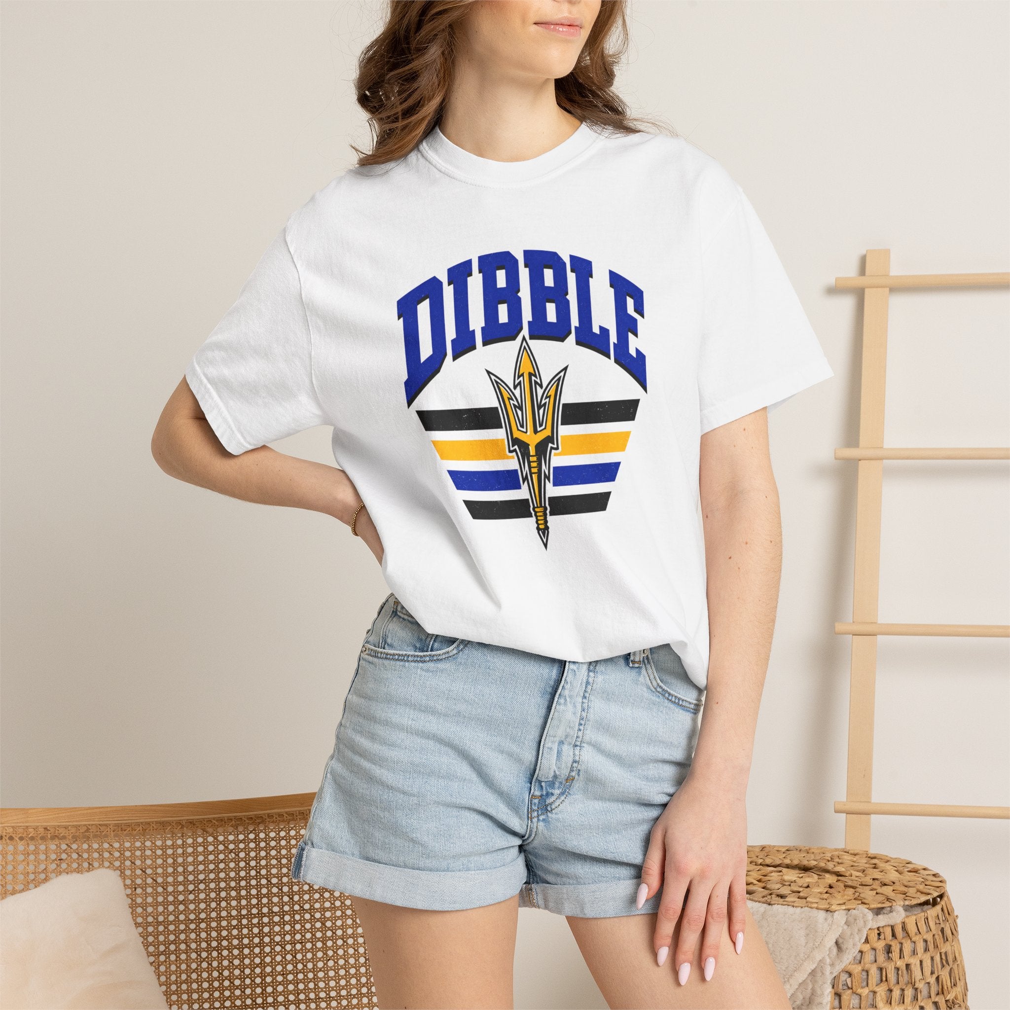 Dibble Retro Trident T‑Shirt — Athletic Vintage Stripe Tee