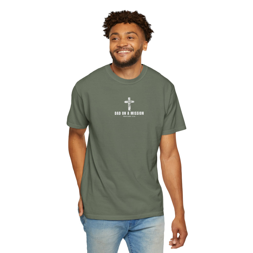 Dad on a Mission T-Shirt — Christian Cross Faith Tee for Fathers, Father’s Day Gift