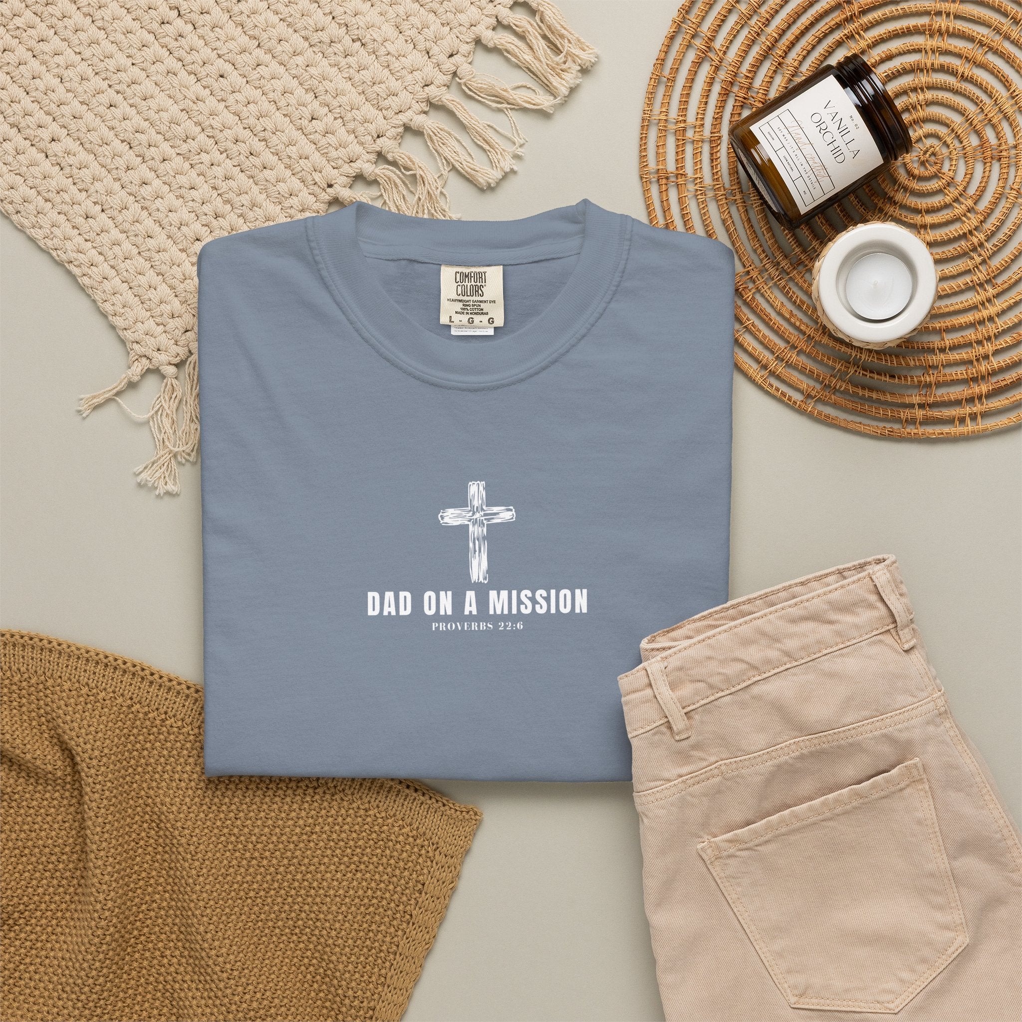 Dad on a Mission T-Shirt — Christian Cross Faith Tee for Fathers, Father’s Day Gift
