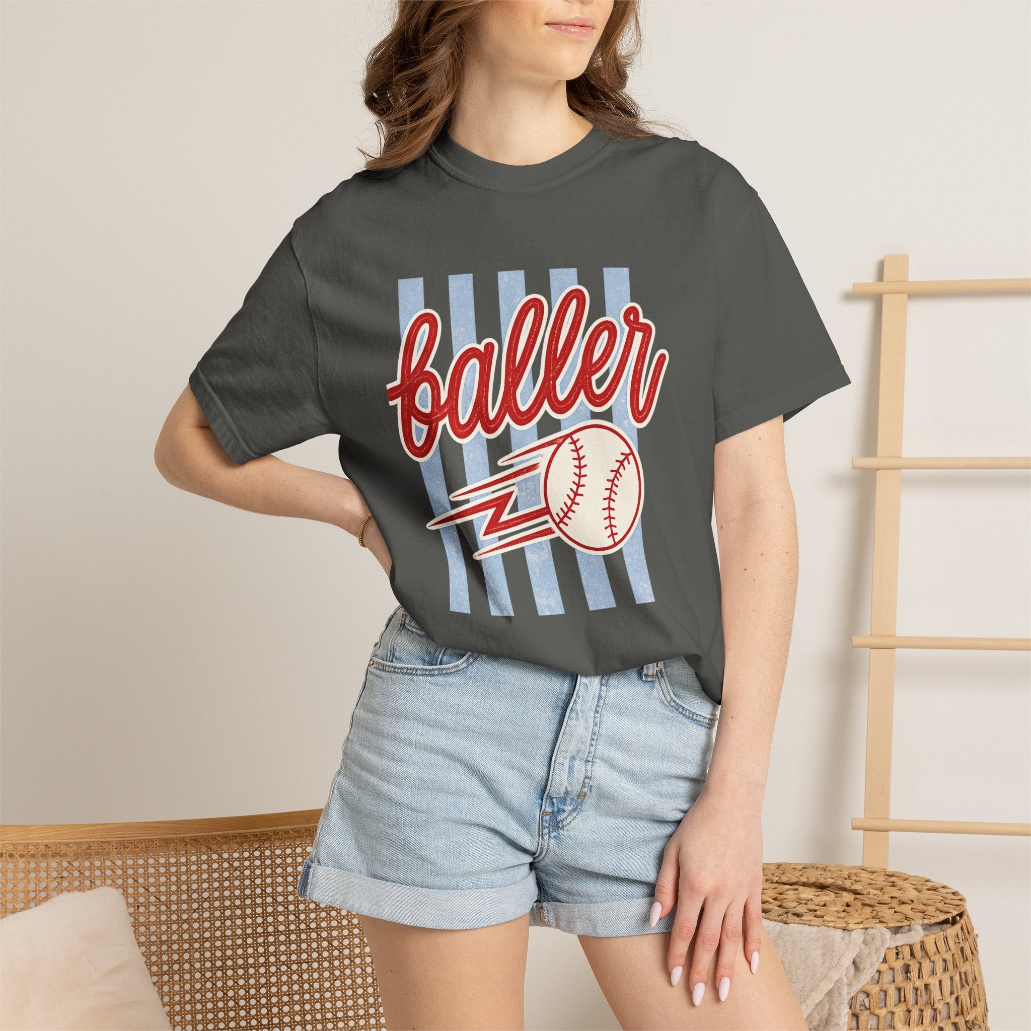 Retro Baseball Babe Comfort Colors Tee – Vintage Game Day Shirt