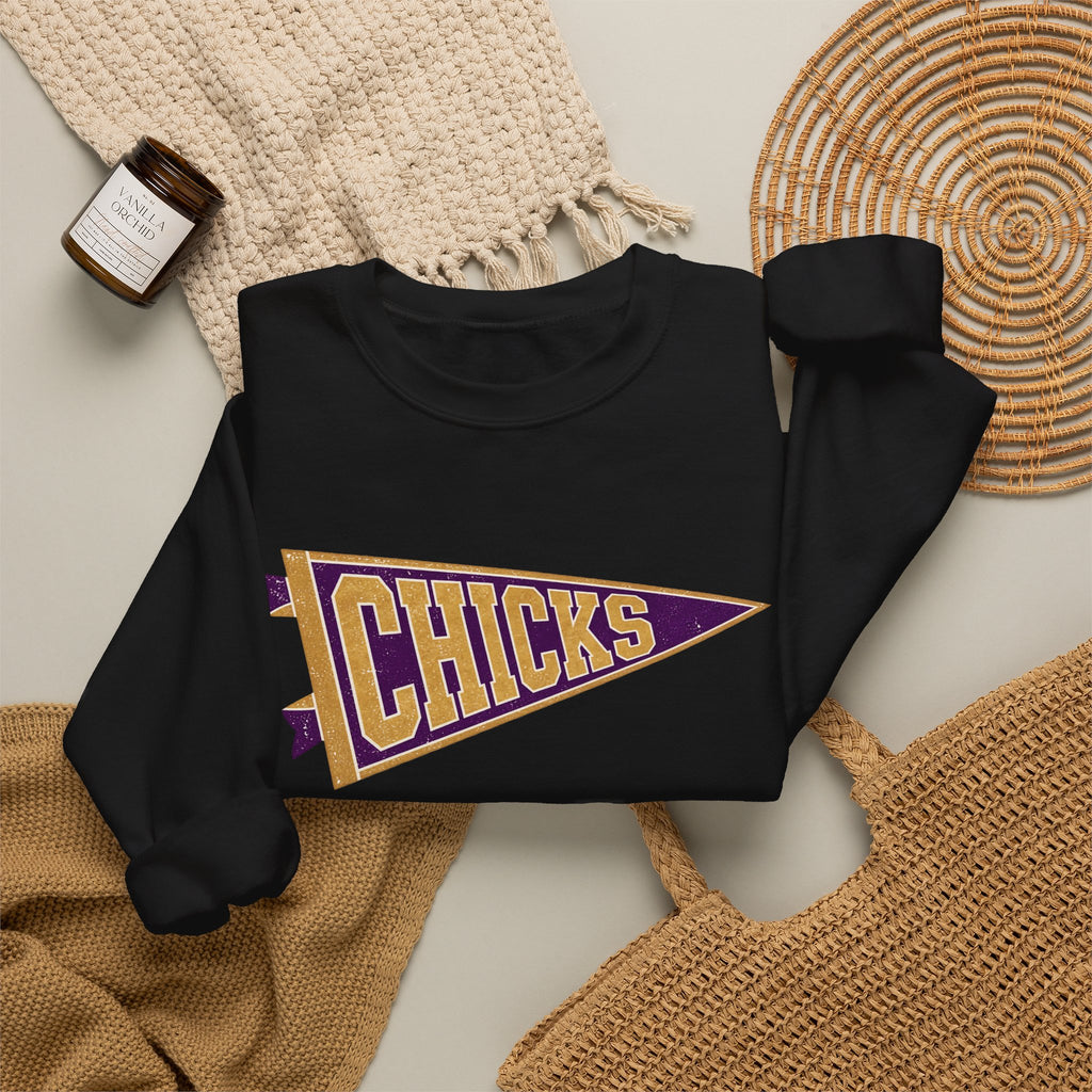 Chicks Vintage Pennant Crewneck Sweatshirt