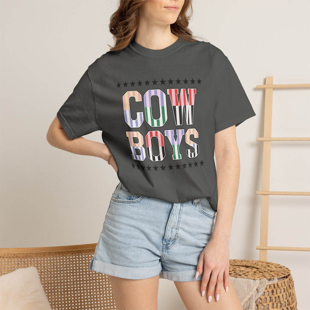 Cowboys Graphic T-Shirt — Vintage Western Stripe Design