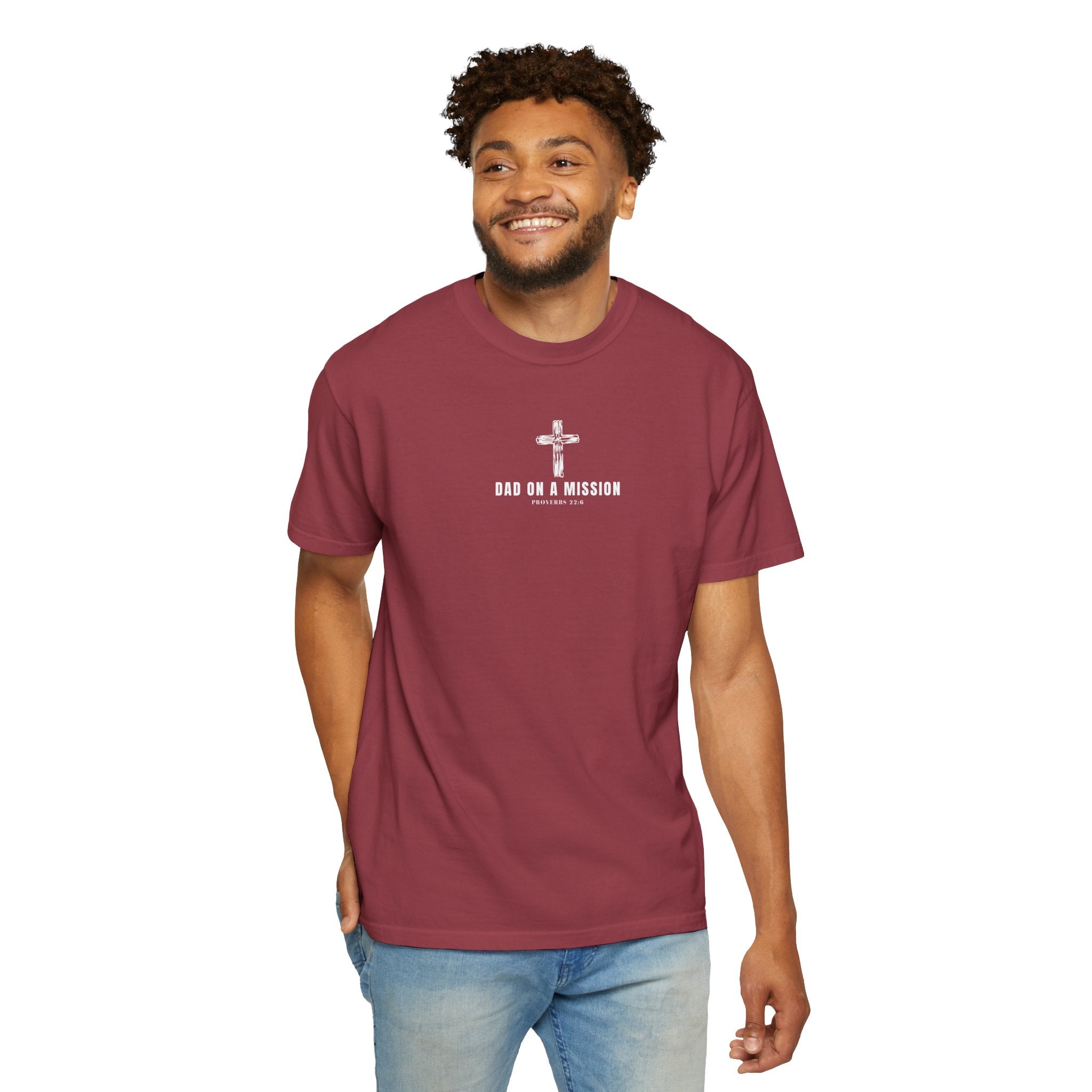 Dad on a Mission T-Shirt — Christian Cross Faith Tee for Fathers, Father’s Day Gift
