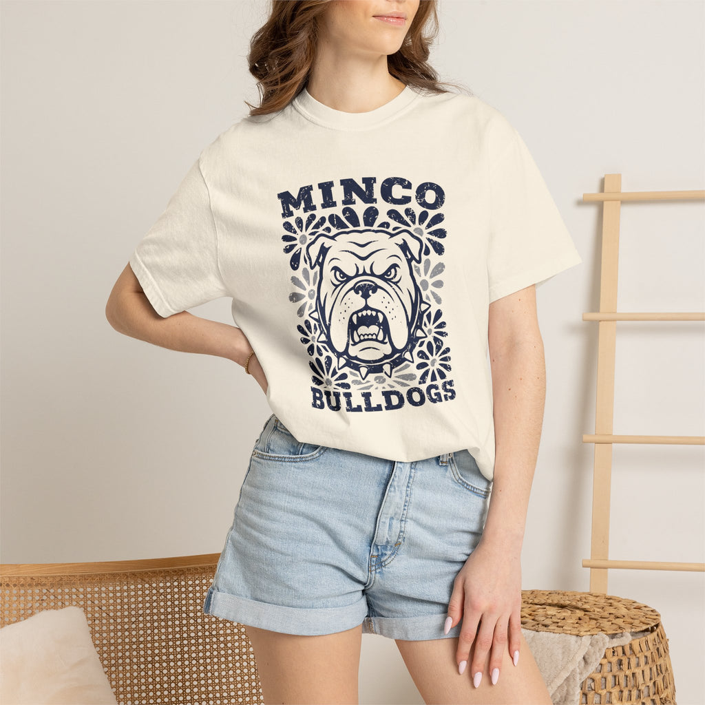 Minco Bulldogs T‑Shirt — Vintage Bulldog Mascot Tee