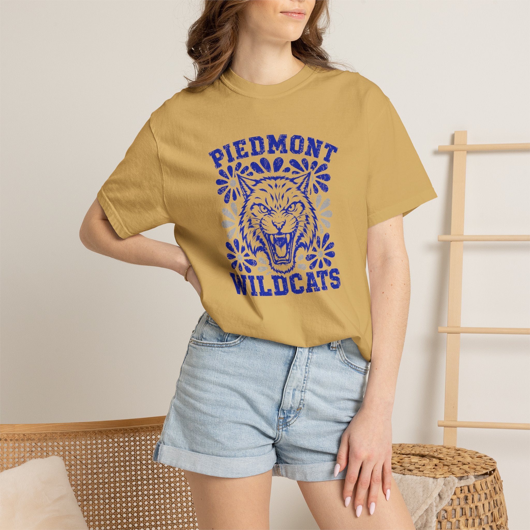 Piedmont Wildcats T-Shirt — Vintage Floral Tiger School Spirit Tee