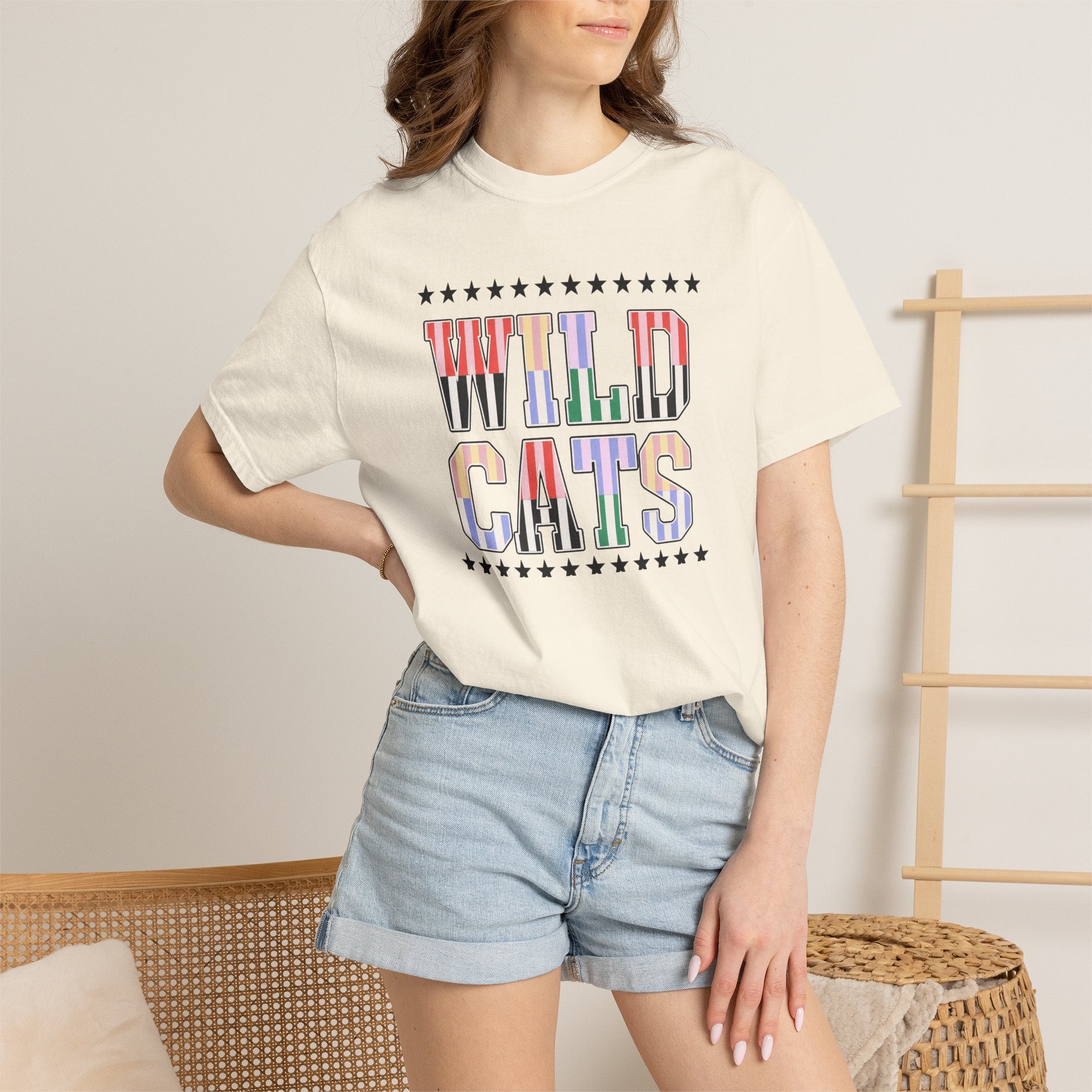 Wild Cats Graphic T-Shirt — Colorful Retro Lettering Tee