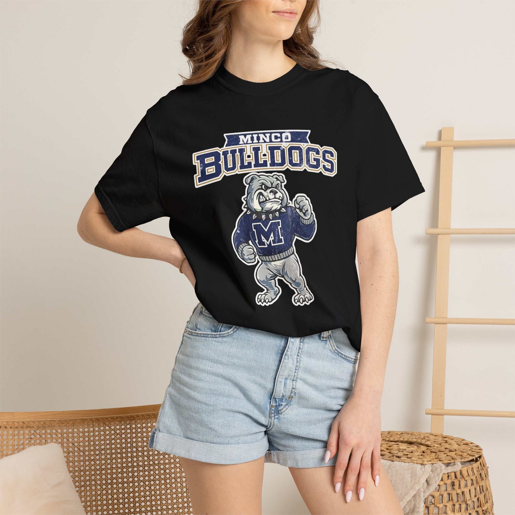 Bulldogs Mascot T-Shirt — Minco School Spirit Tee
