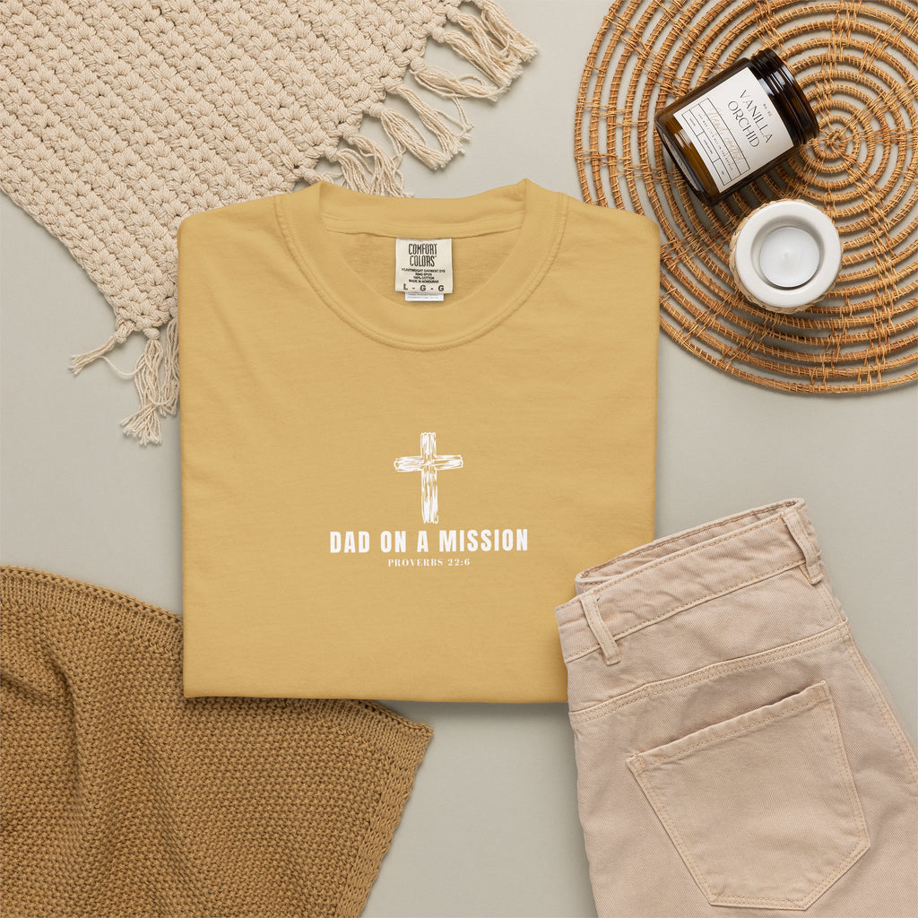 Dad on a Mission T-Shirt — Christian Cross Faith Tee for Fathers, Father’s Day Gift