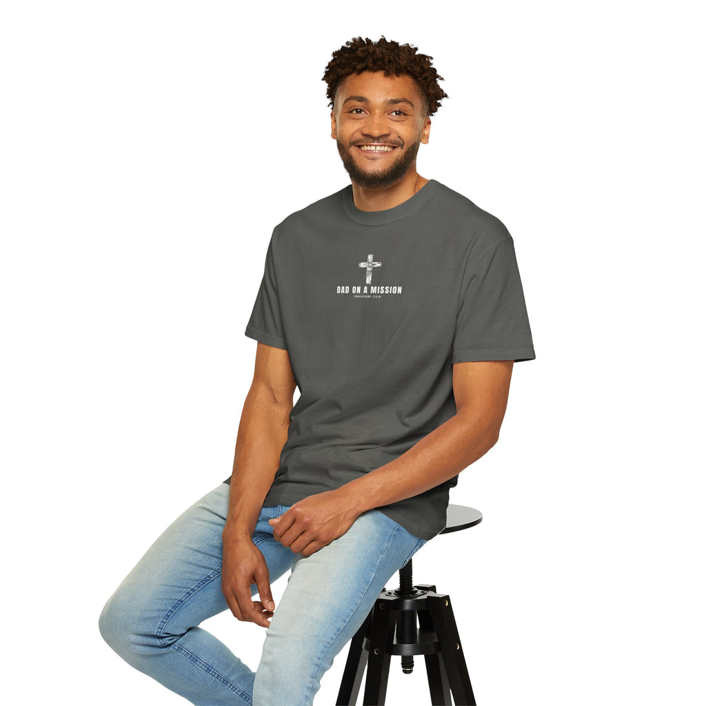 Dad on a Mission T-Shirt — Christian Cross Faith Tee for Fathers, Father’s Day Gift