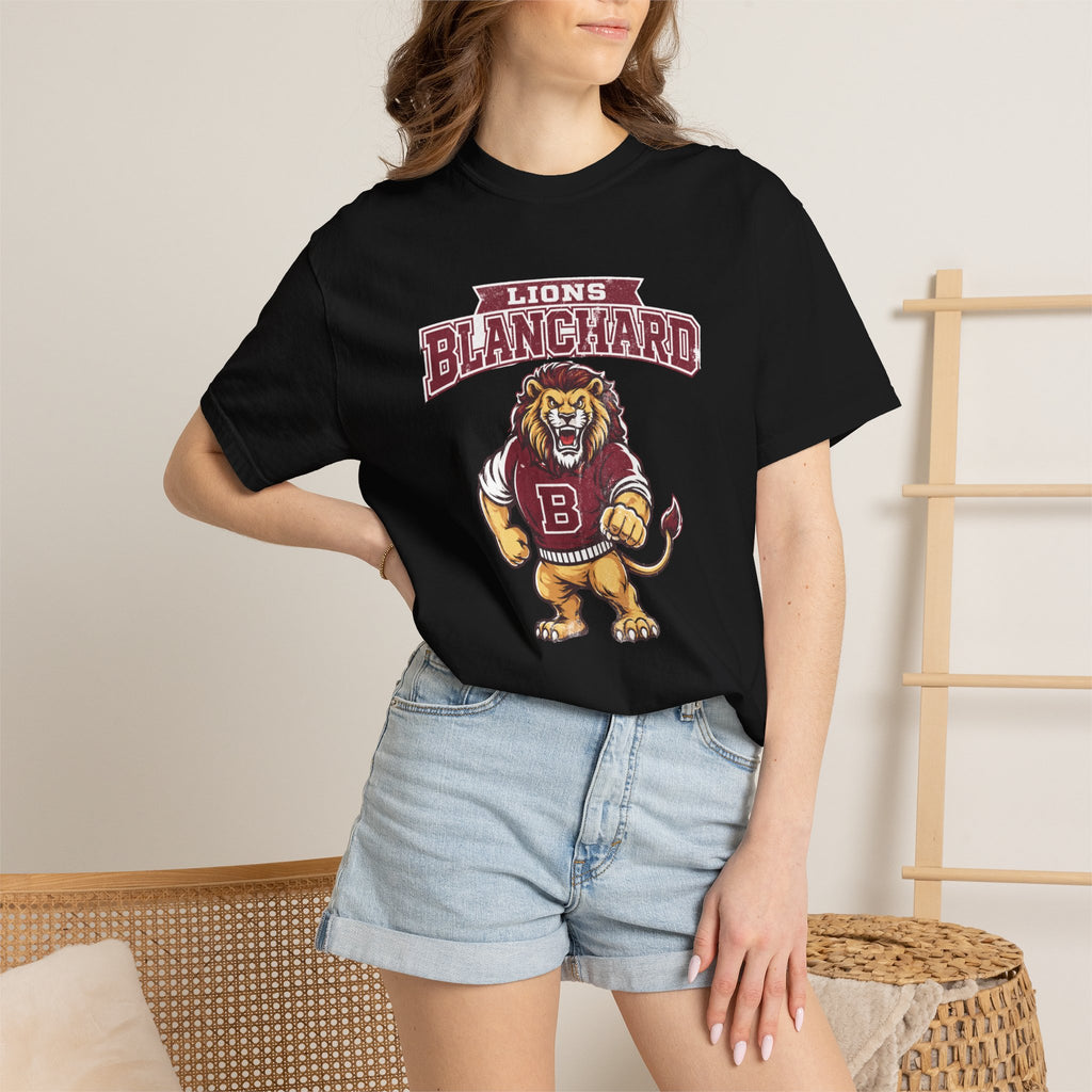 Blanchard Lions Mascot — Vintage School Spirit Tee