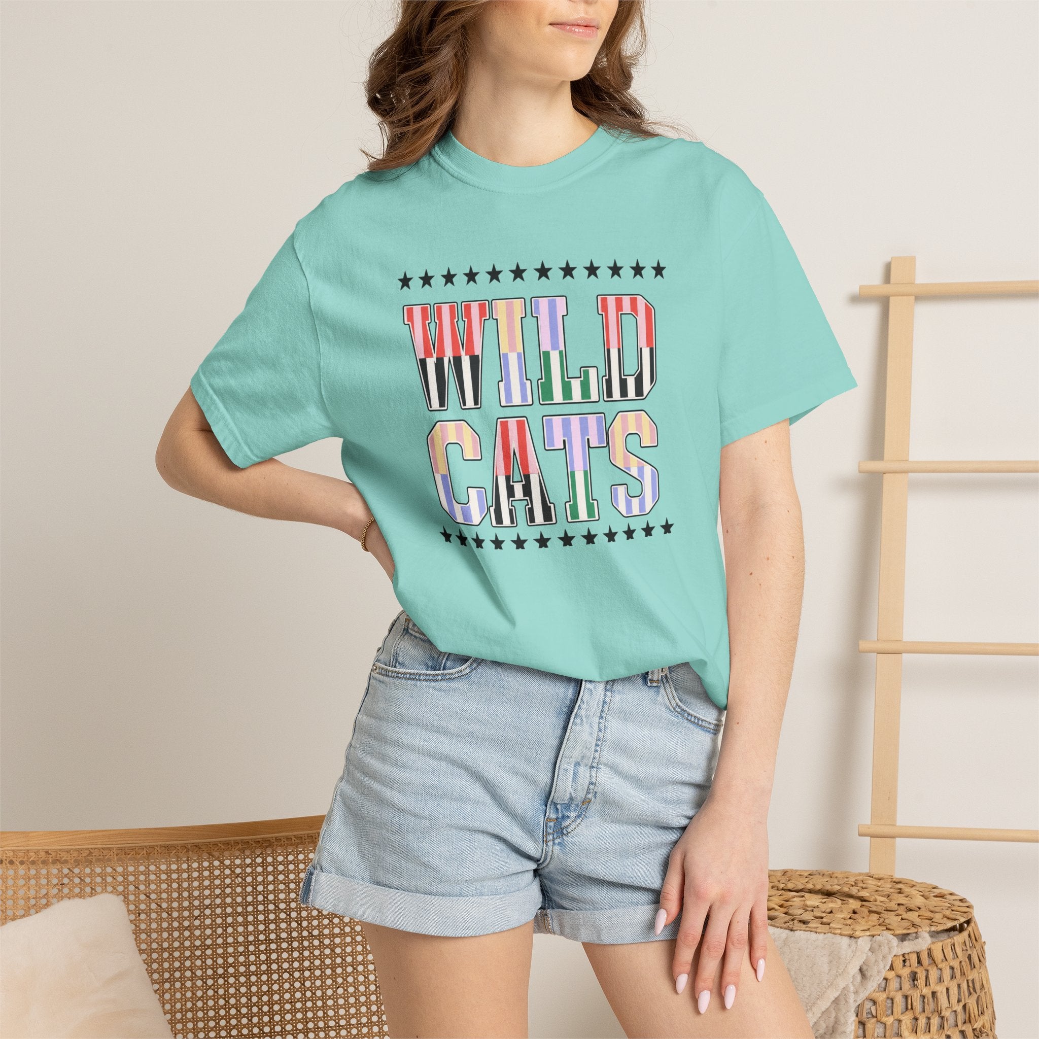 Wild Cats Graphic T-Shirt — Colorful Retro Lettering Tee