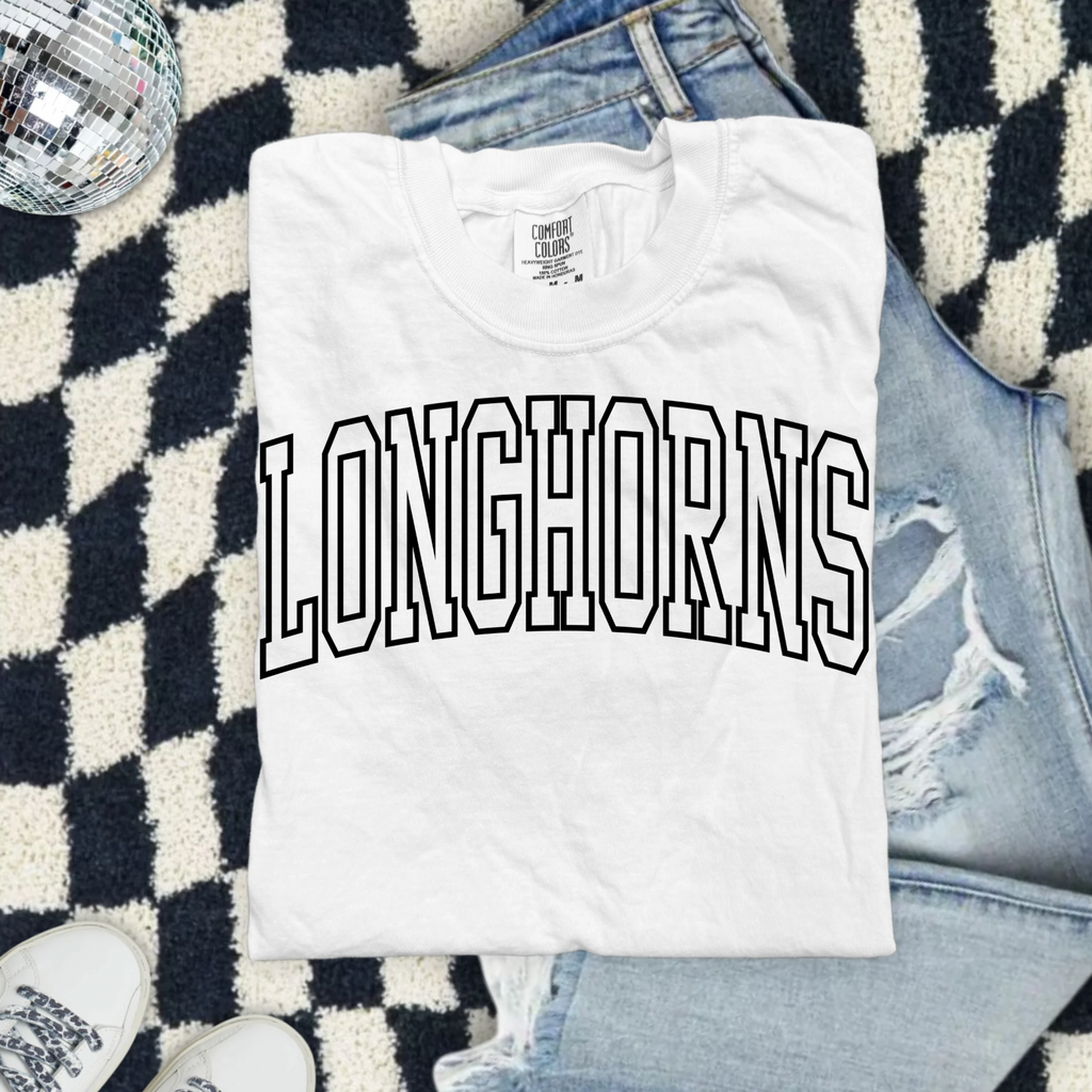 Longhorns Arch Logo T-Shirt — Classic College Style Tee