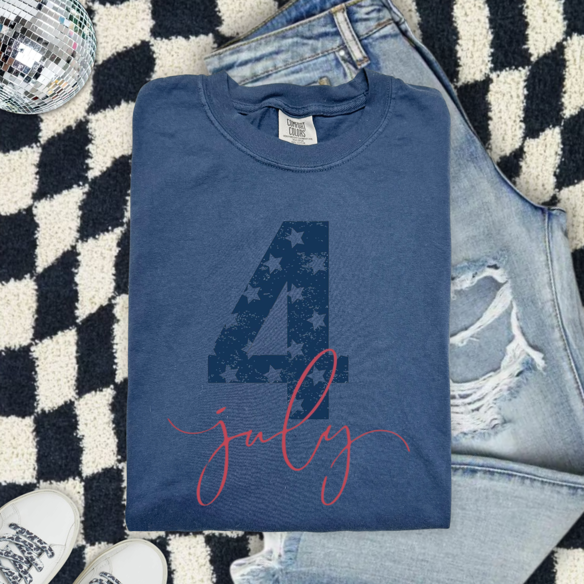 4th of July Stars Patriotic T-Shirt — Americana Flag Number Tee