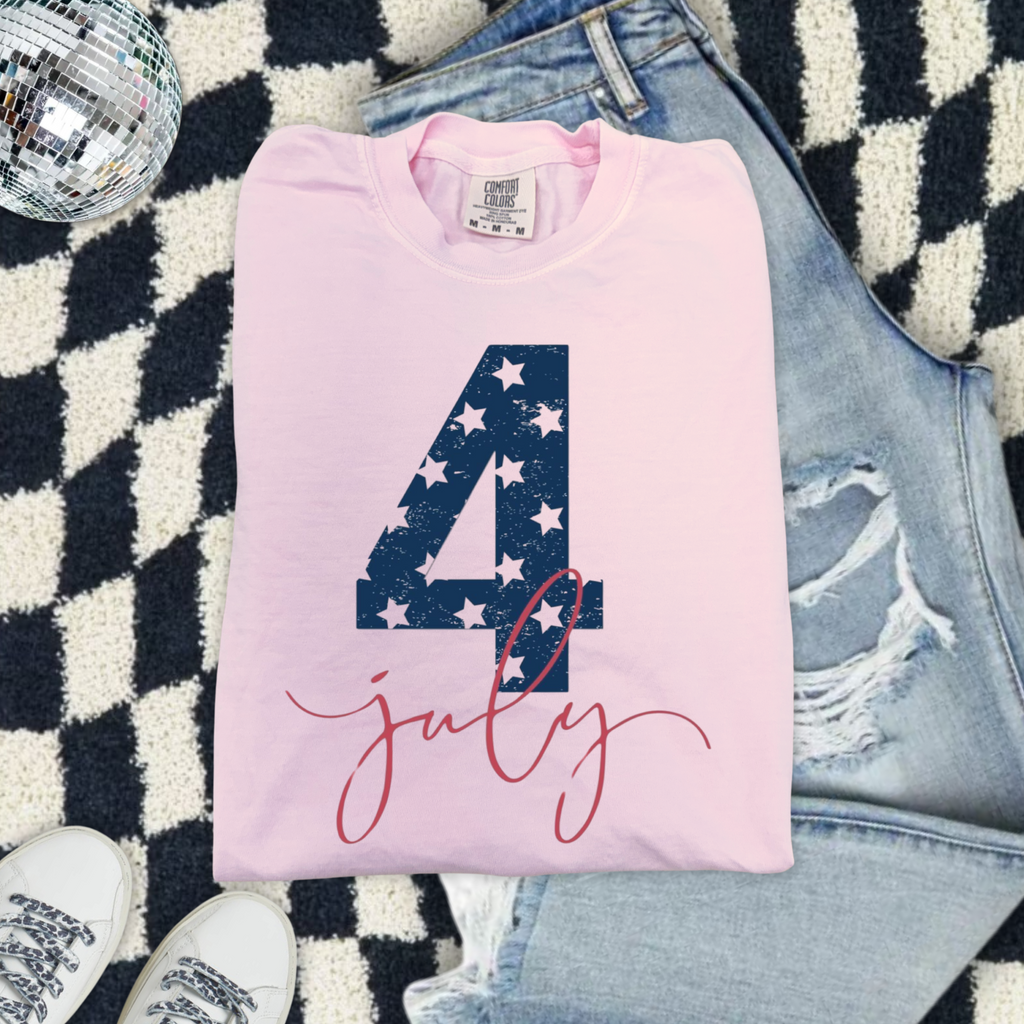 4th of July Stars Patriotic T-Shirt — Americana Flag Number Tee