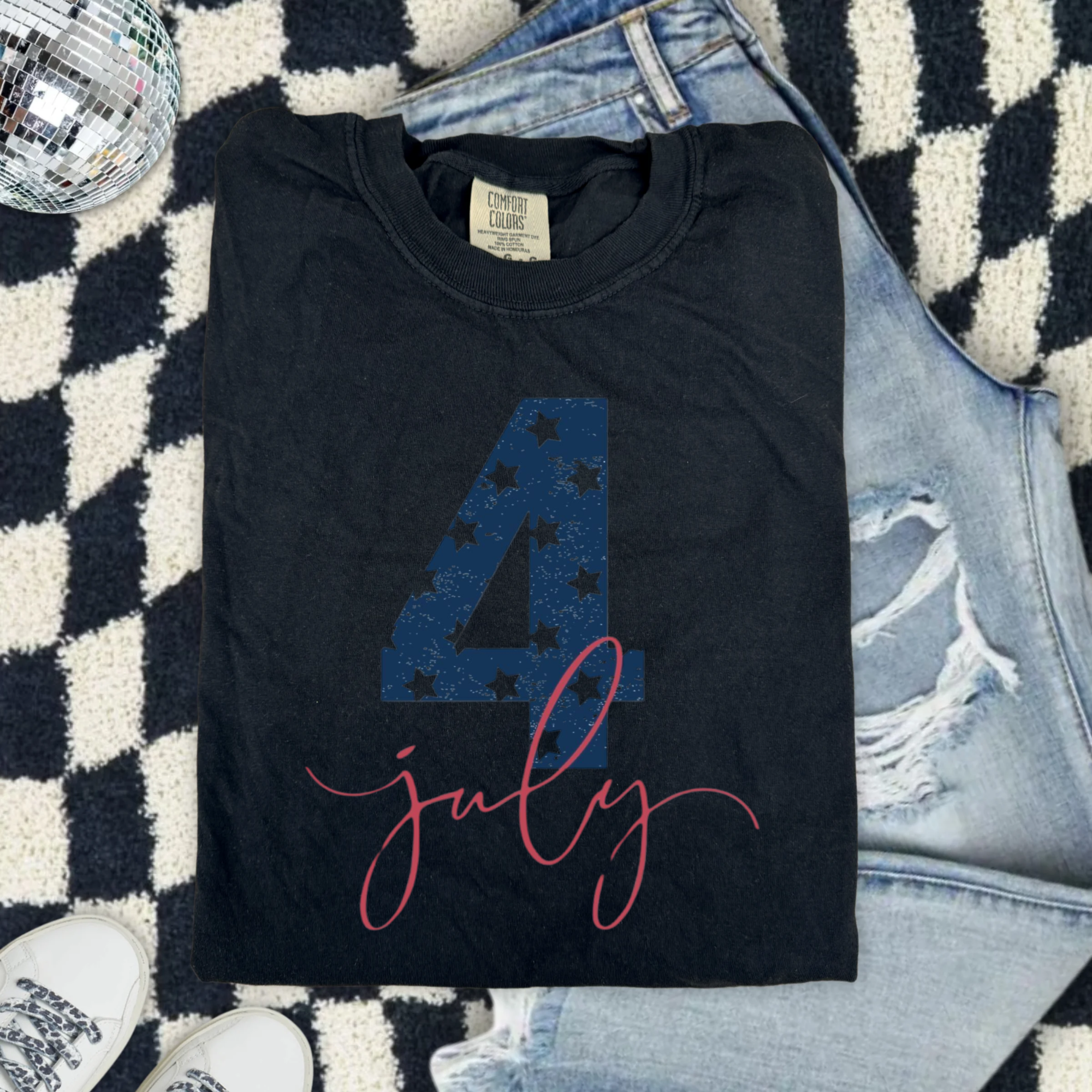 4th of July Stars Patriotic T-Shirt — Americana Flag Number Tee
