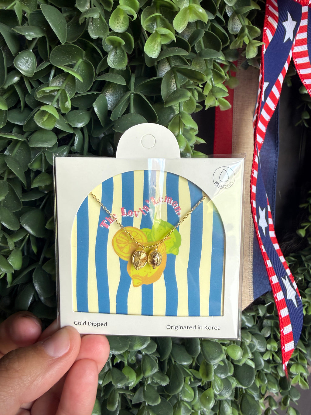 18K Gold Dipped Lemon Fruit Summer Necklace
