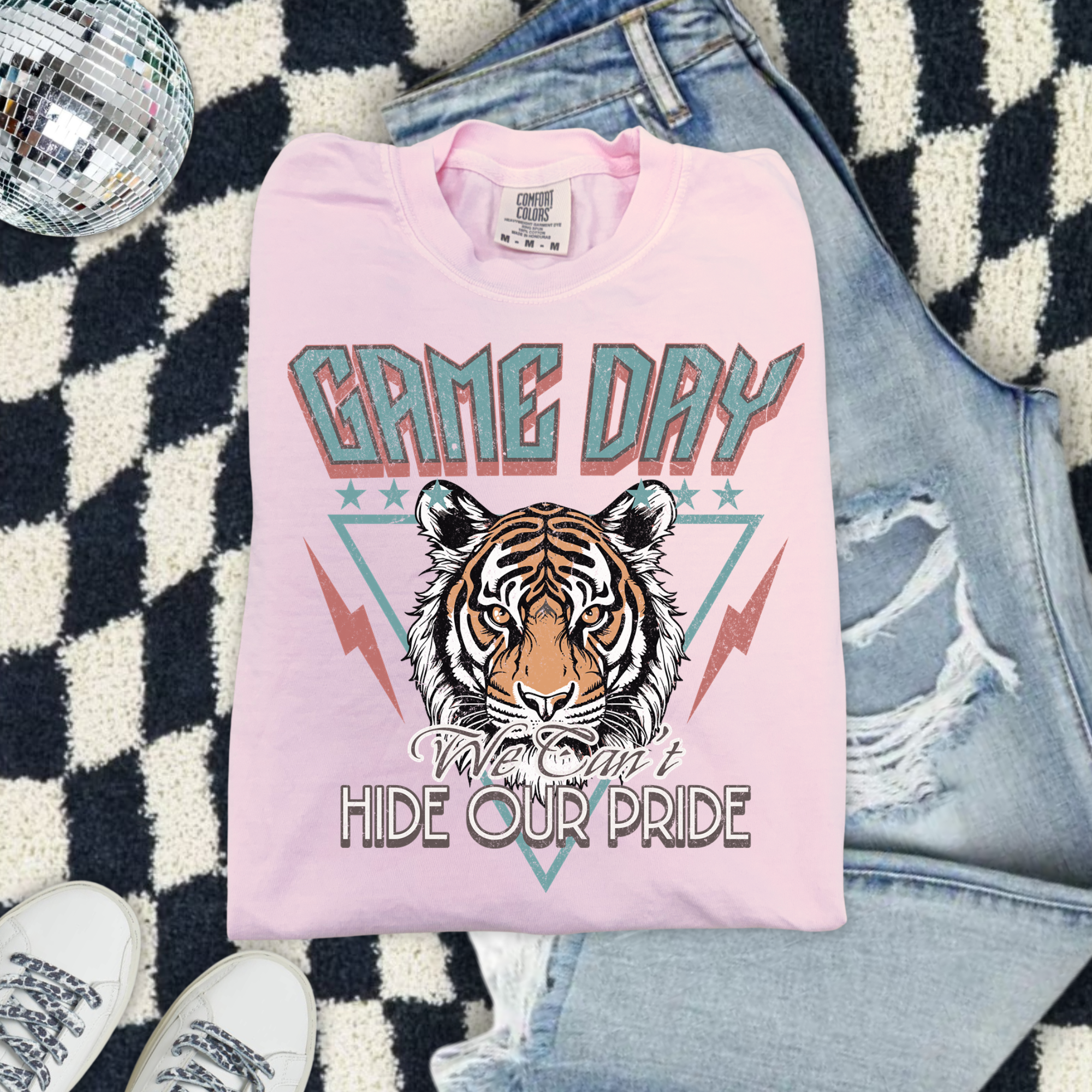 Game Day Tiger Comfort Colors T-Shirt — Vintage Athletic Graphic “Hide Our Pride”