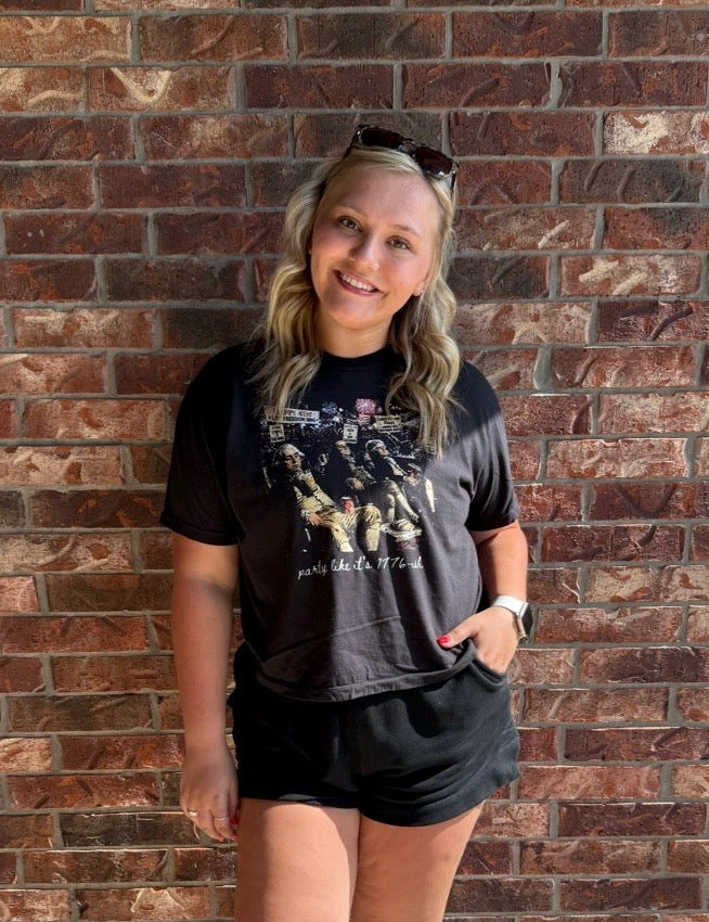 Party Like It’s 1776 Cropped Comfort Colors Tee