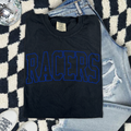 Racers Vintage College Tee — White Graphic T-Shirt