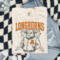 Alex Longhorns Mascot Tee — Vintage Varsity Bull Graphic T-Shirt