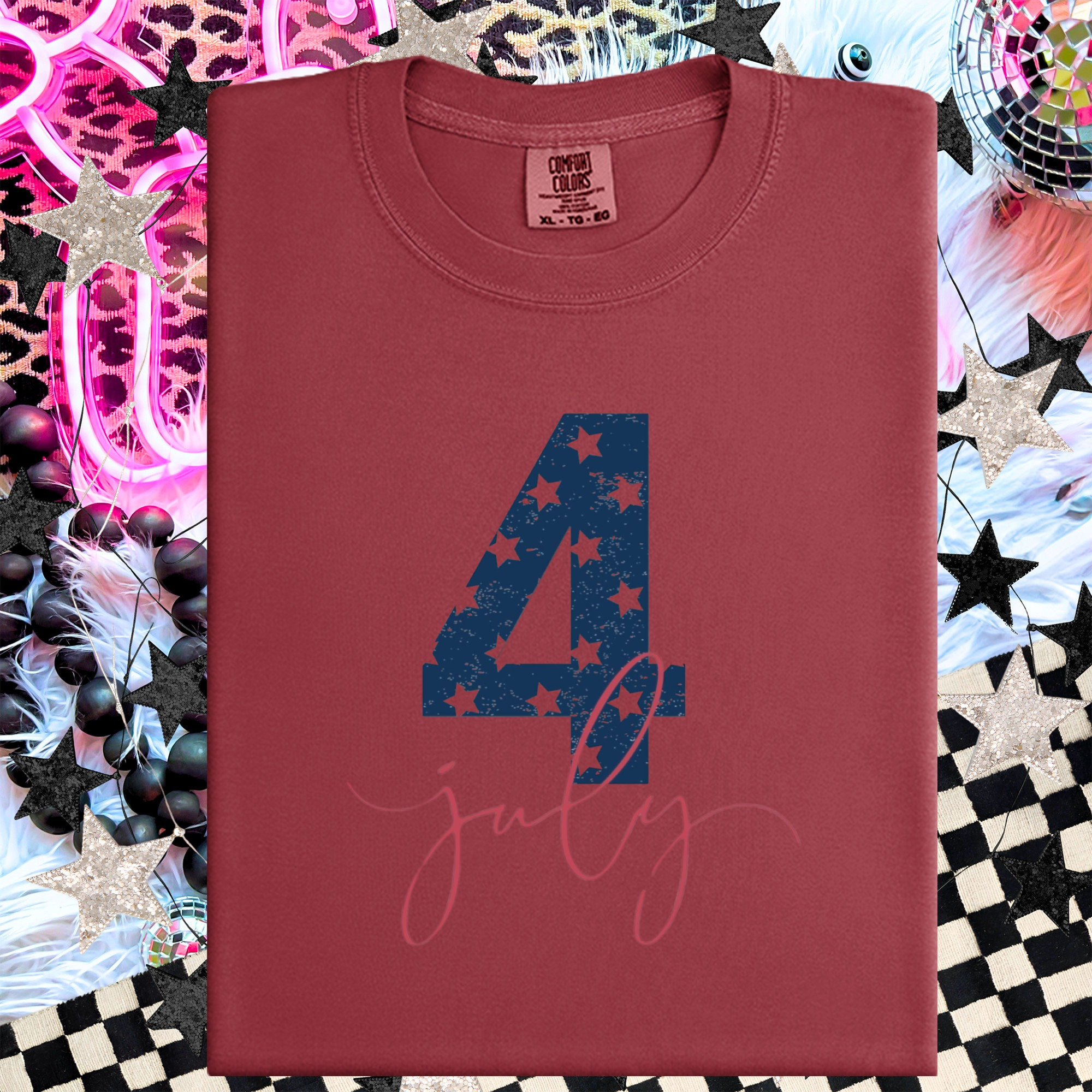4th of July Stars Patriotic T-Shirt — Americana Flag Number Tee