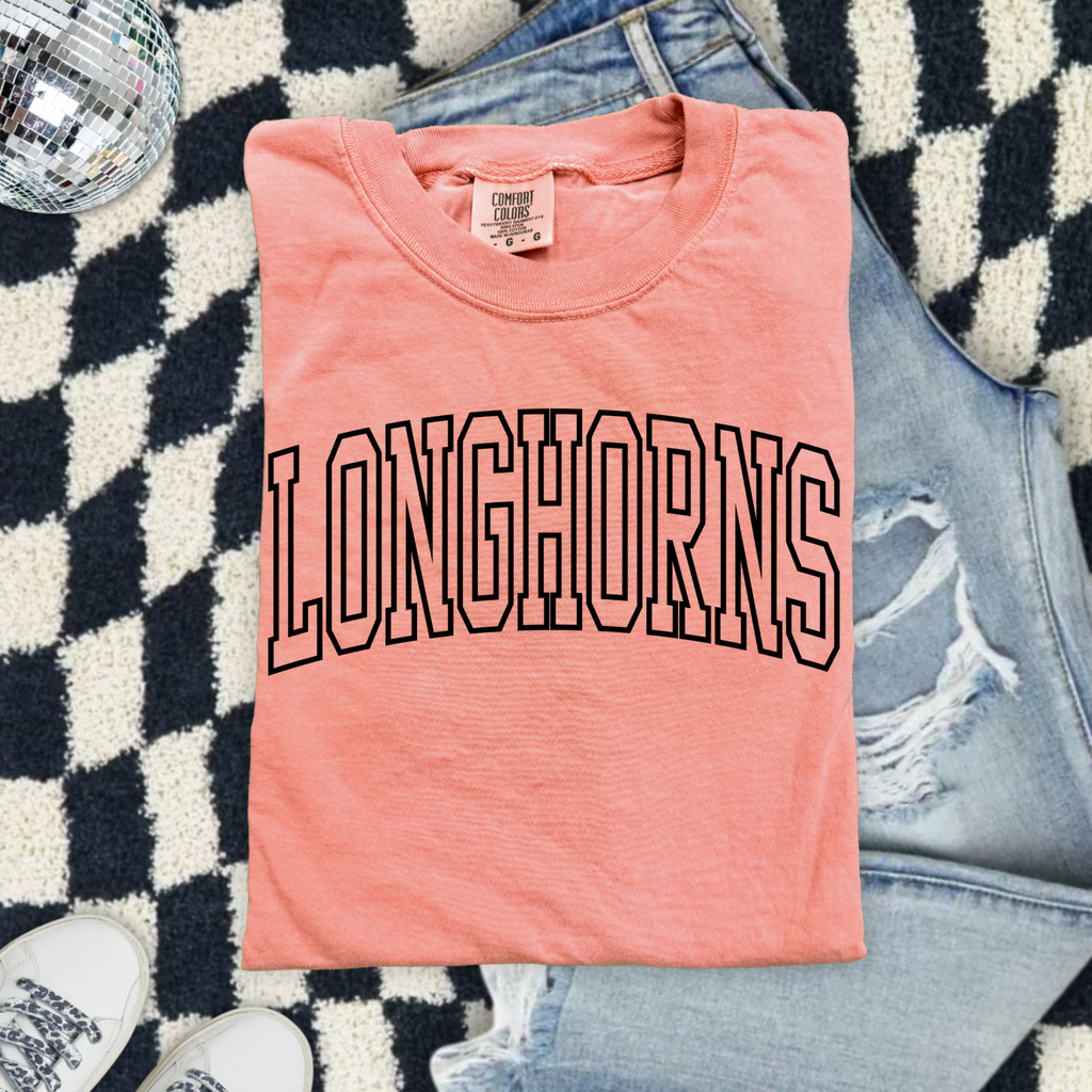 Longhorns Arch Logo T-Shirt — Classic College Style Tee