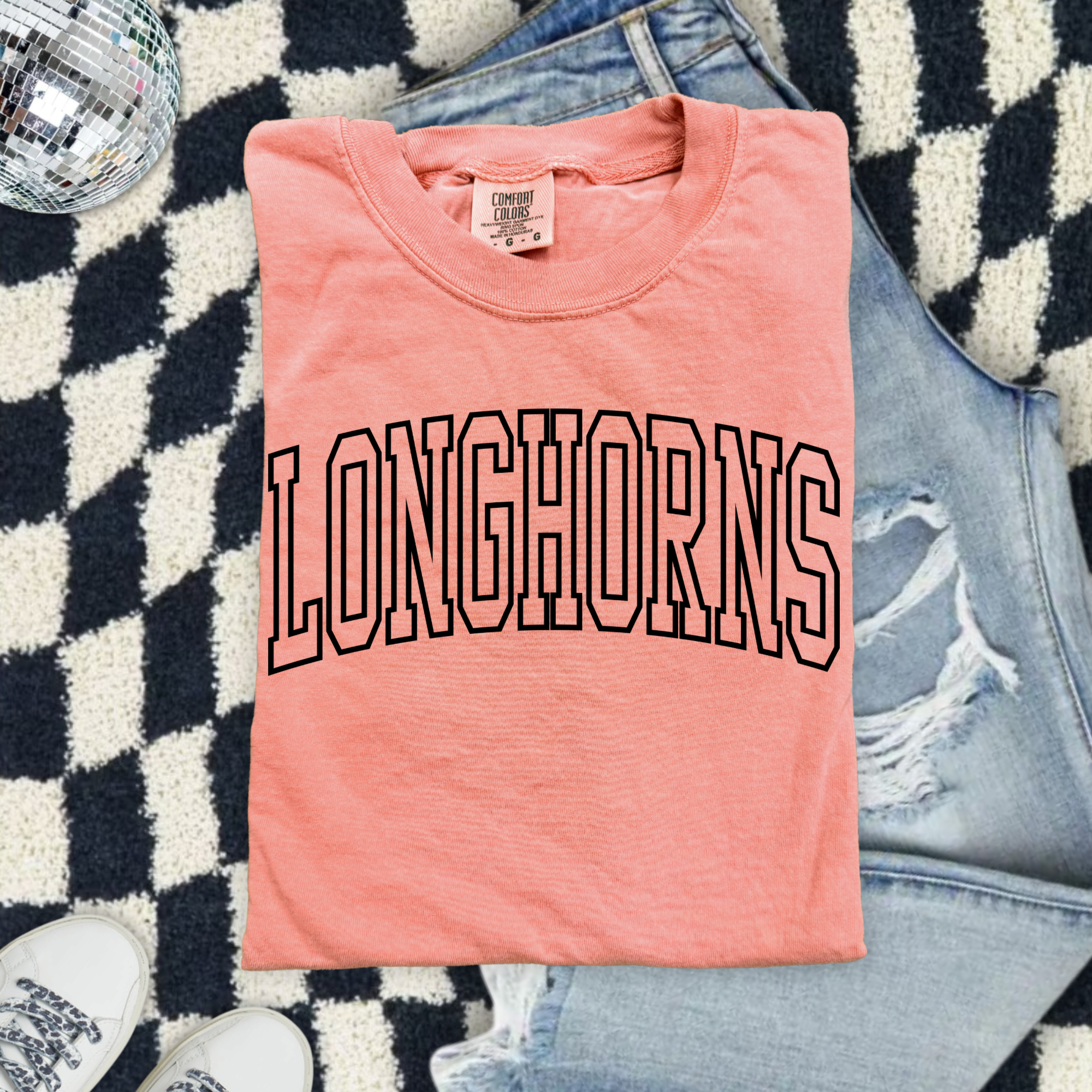 Longhorns Arch Logo T-Shirt — Classic College Style Tee
