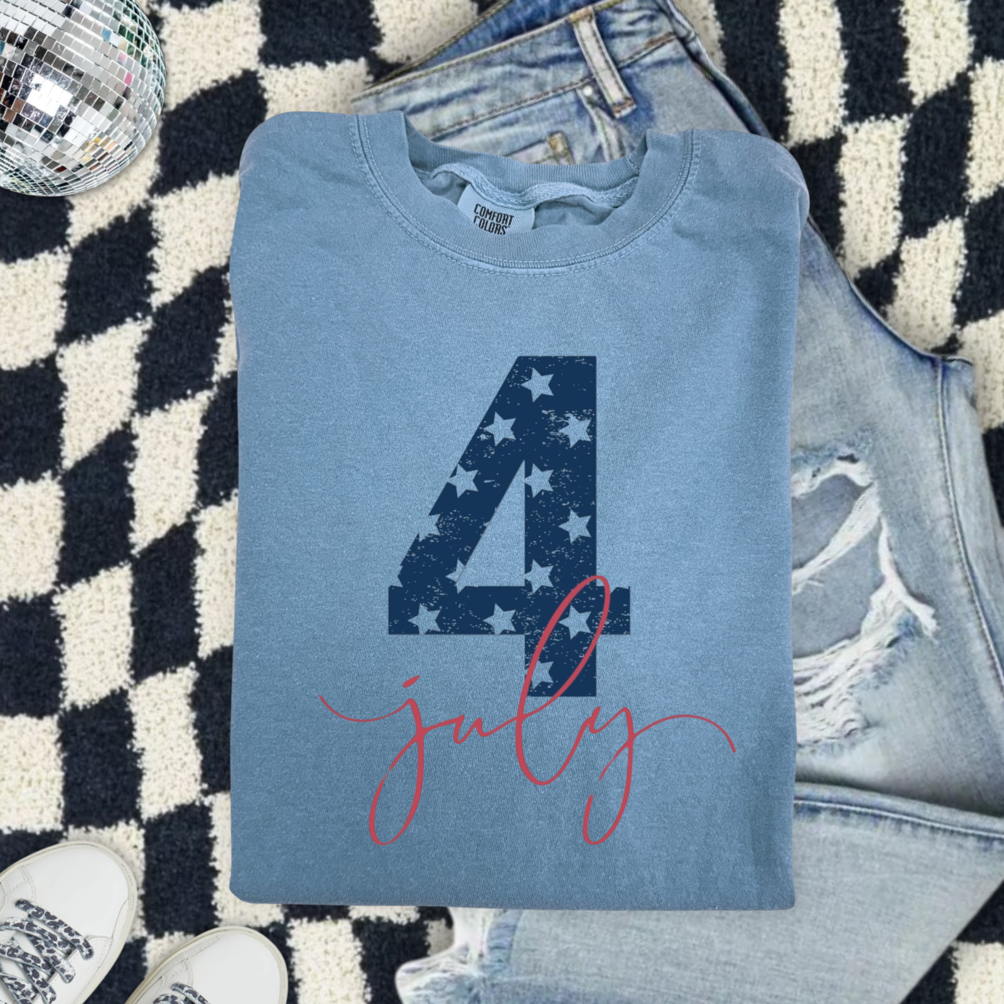 4th of July Stars Patriotic T-Shirt — Americana Flag Number Tee