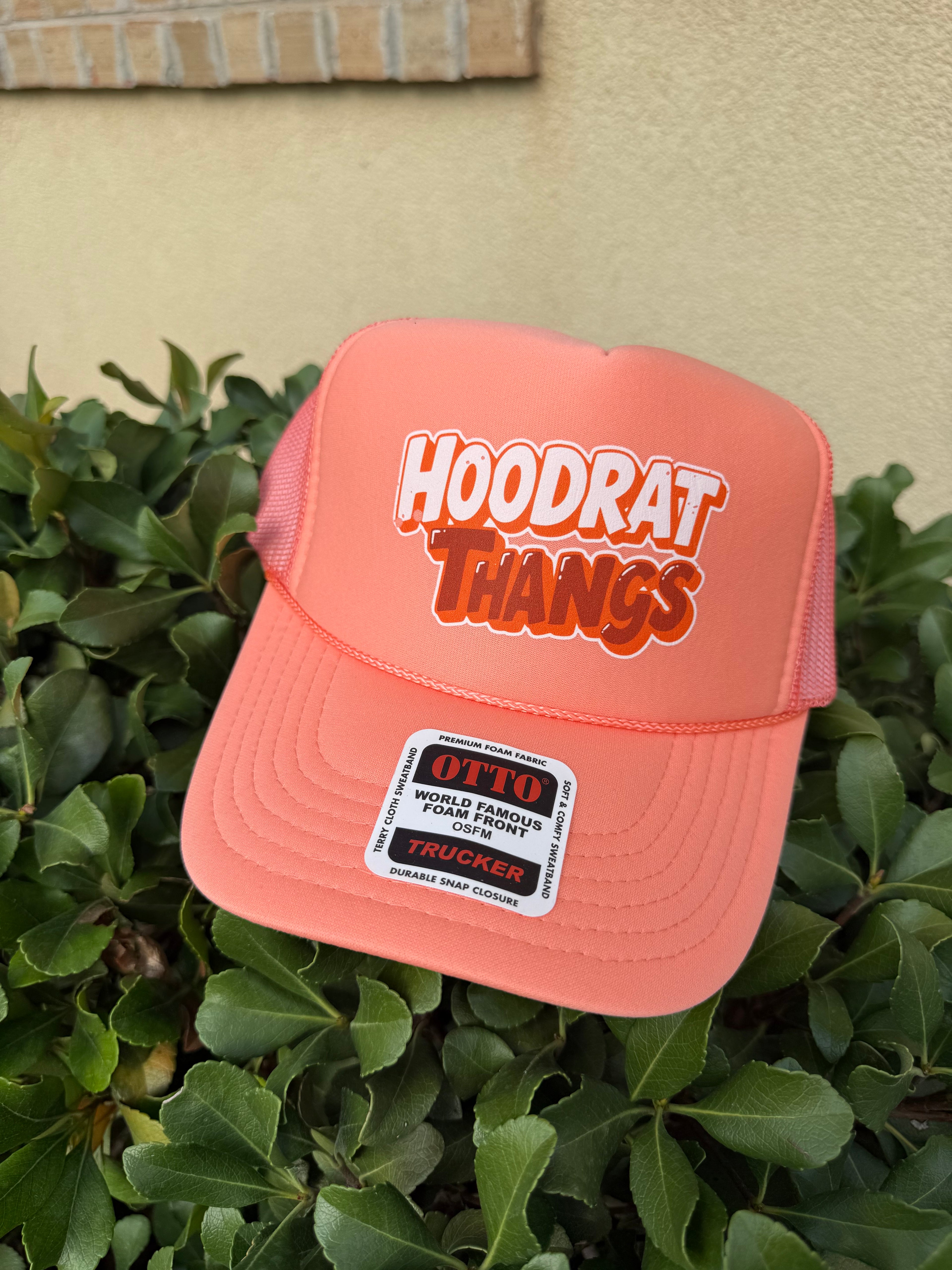 Hoodrat Thangs Coral Trucker Hat
