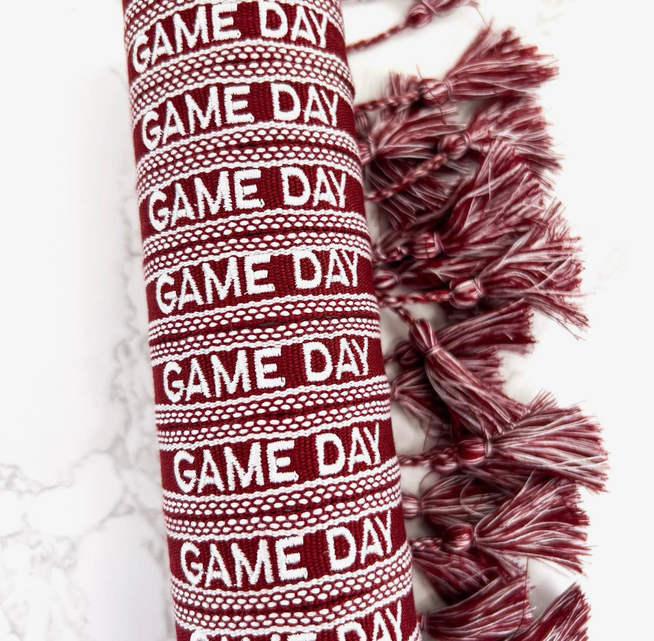 Tuttle Tigers Game Day Woven Wristlet | Crimson + White